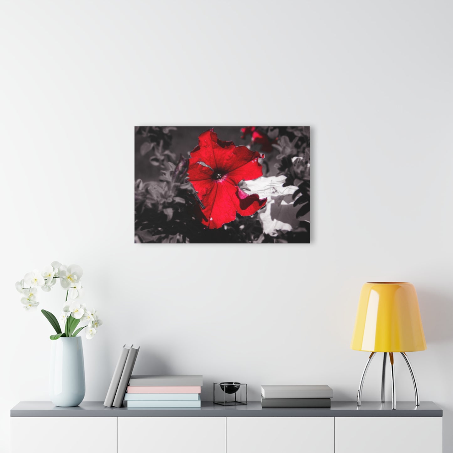 Black and Red Flower Acrylic