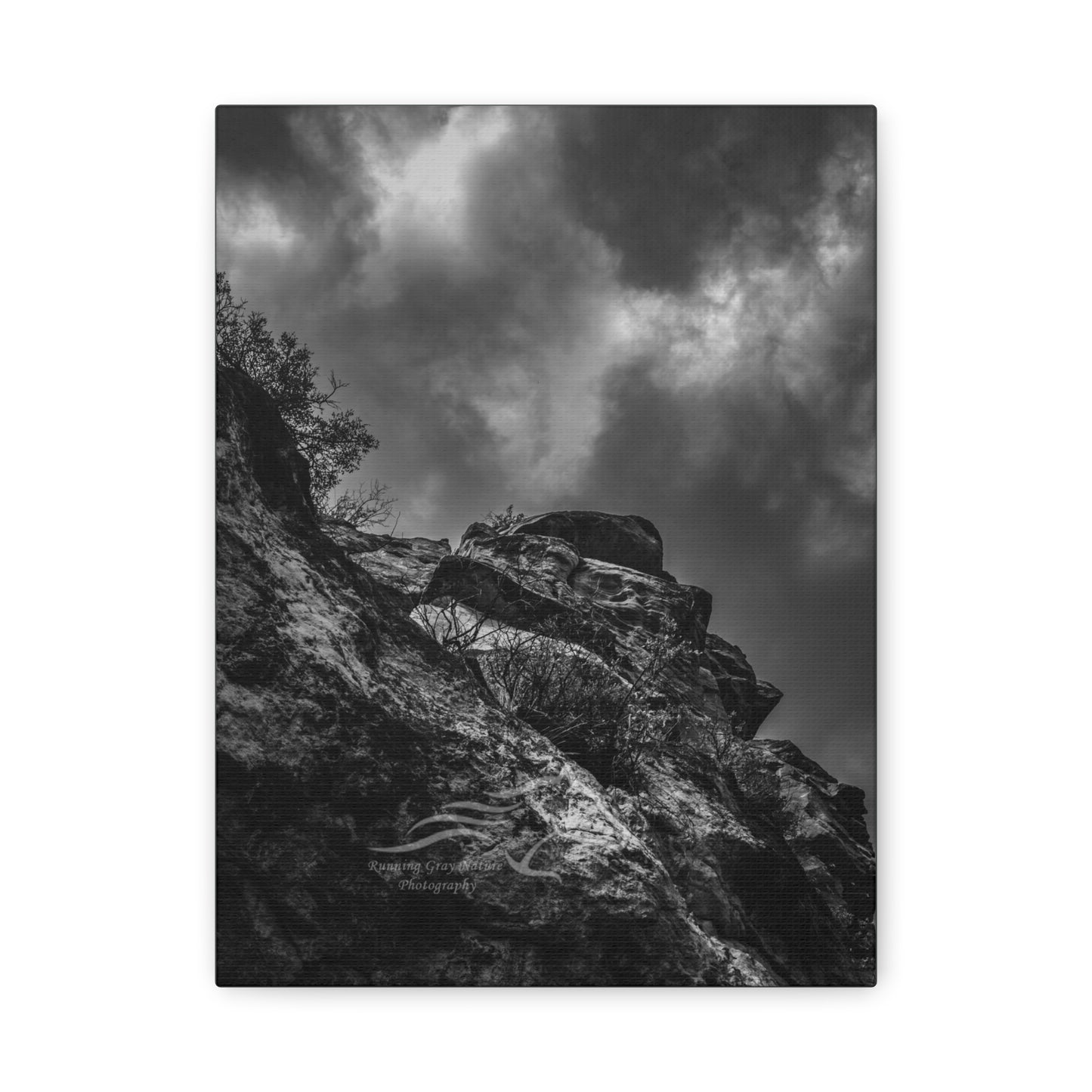 Black and White Sky View Ayres Natural Bridge Canvas