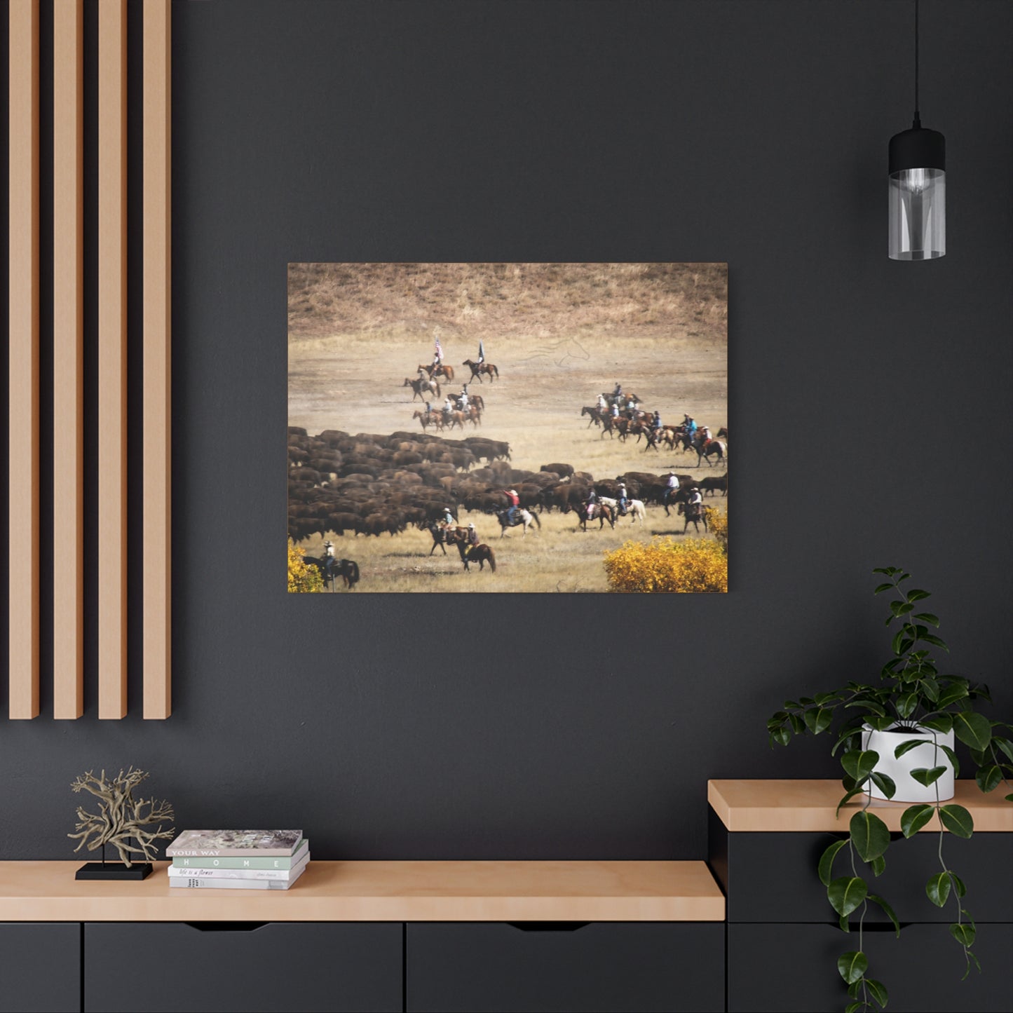 Cowboys and Buffalos Canvas
