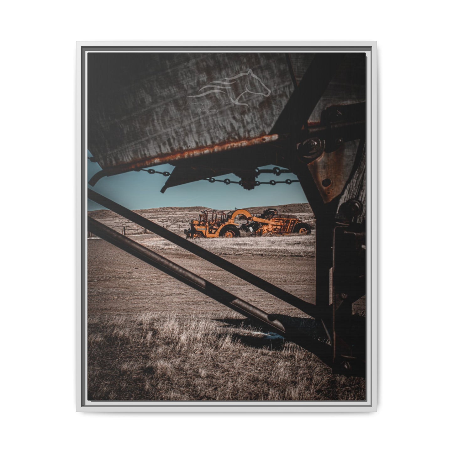 Rustic Yellow John Deer Framed Canvas