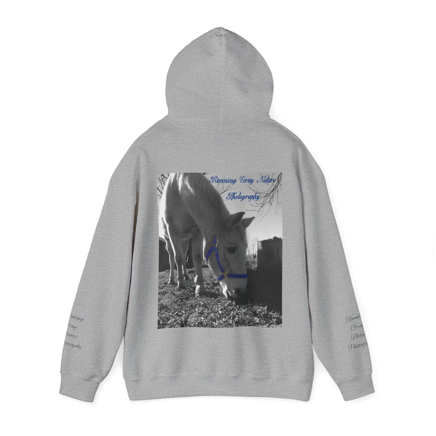 Running Gray Nature Photography Merch Unisex Heavy Blend™ Hooded Sweatshirt