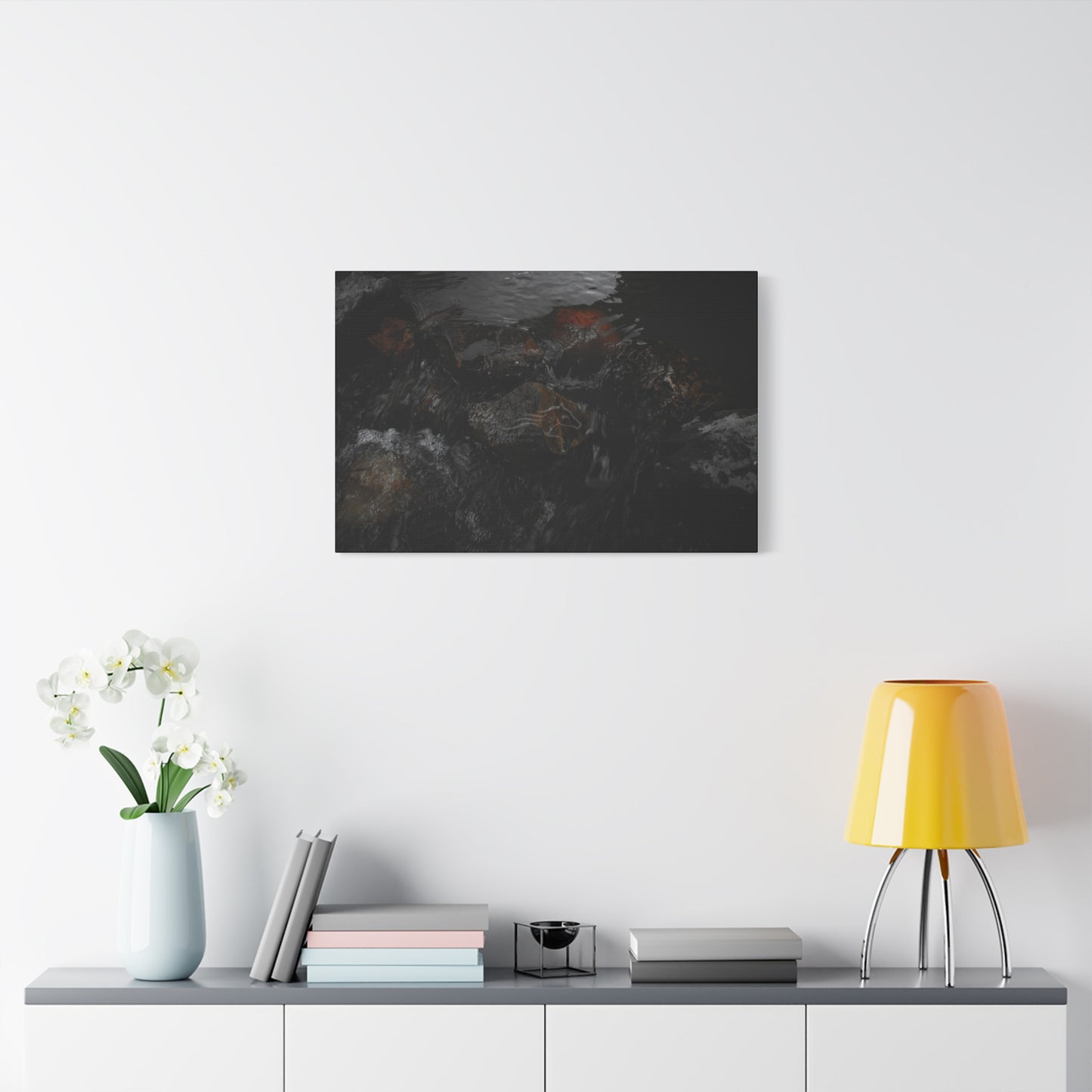 Dark Water Rocks Canvas