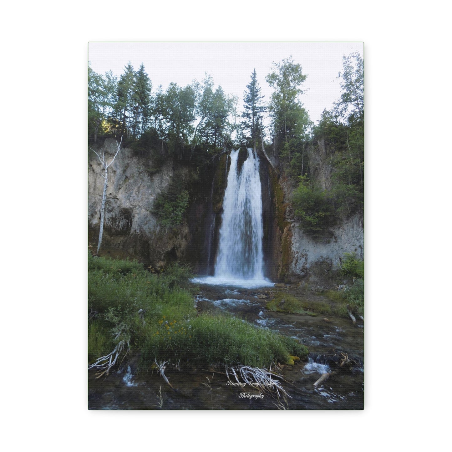 Spearfish Canyon Waterfall Matte Canvas, Stretched, 1.25"