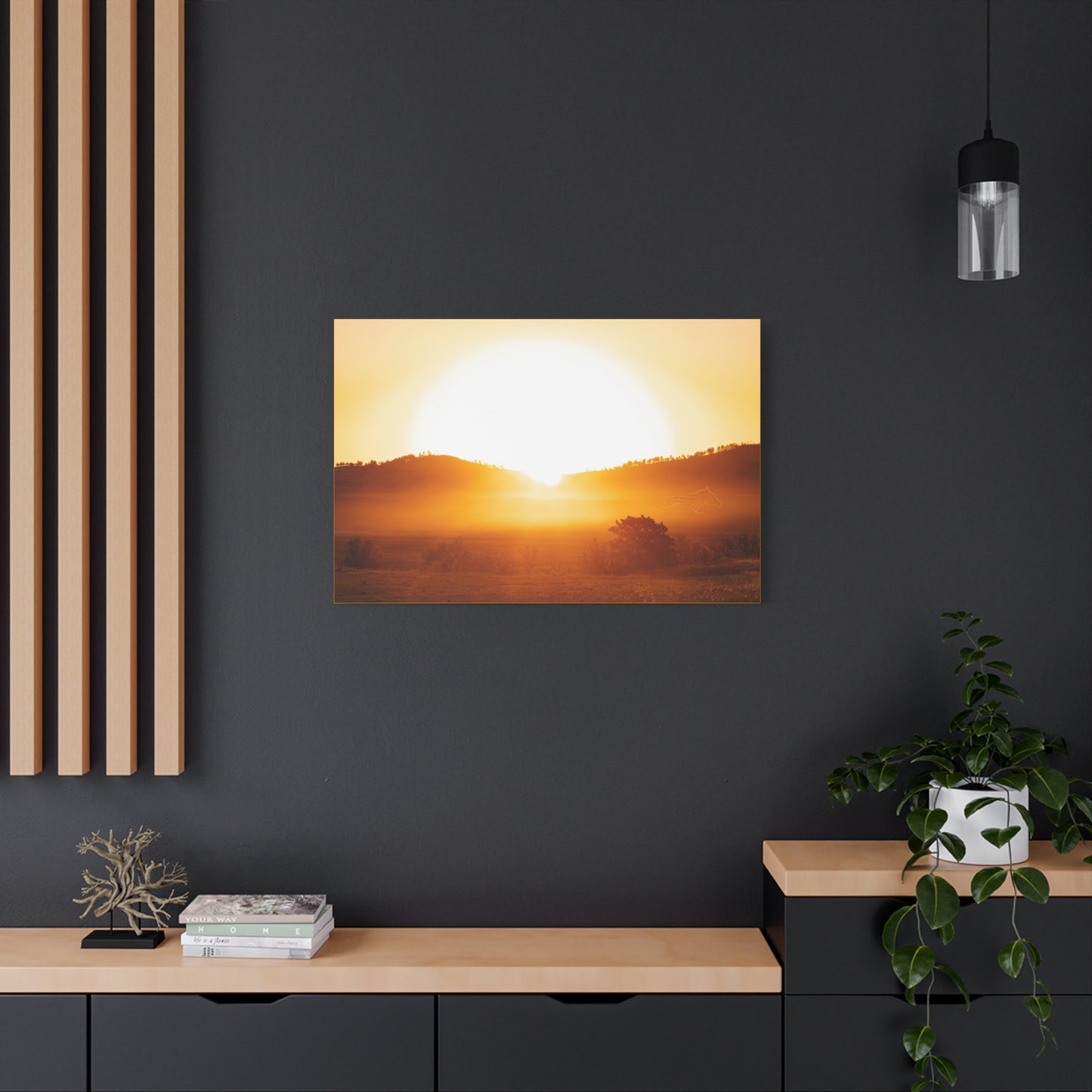 Buffalo Round Up Sunrise Canvas