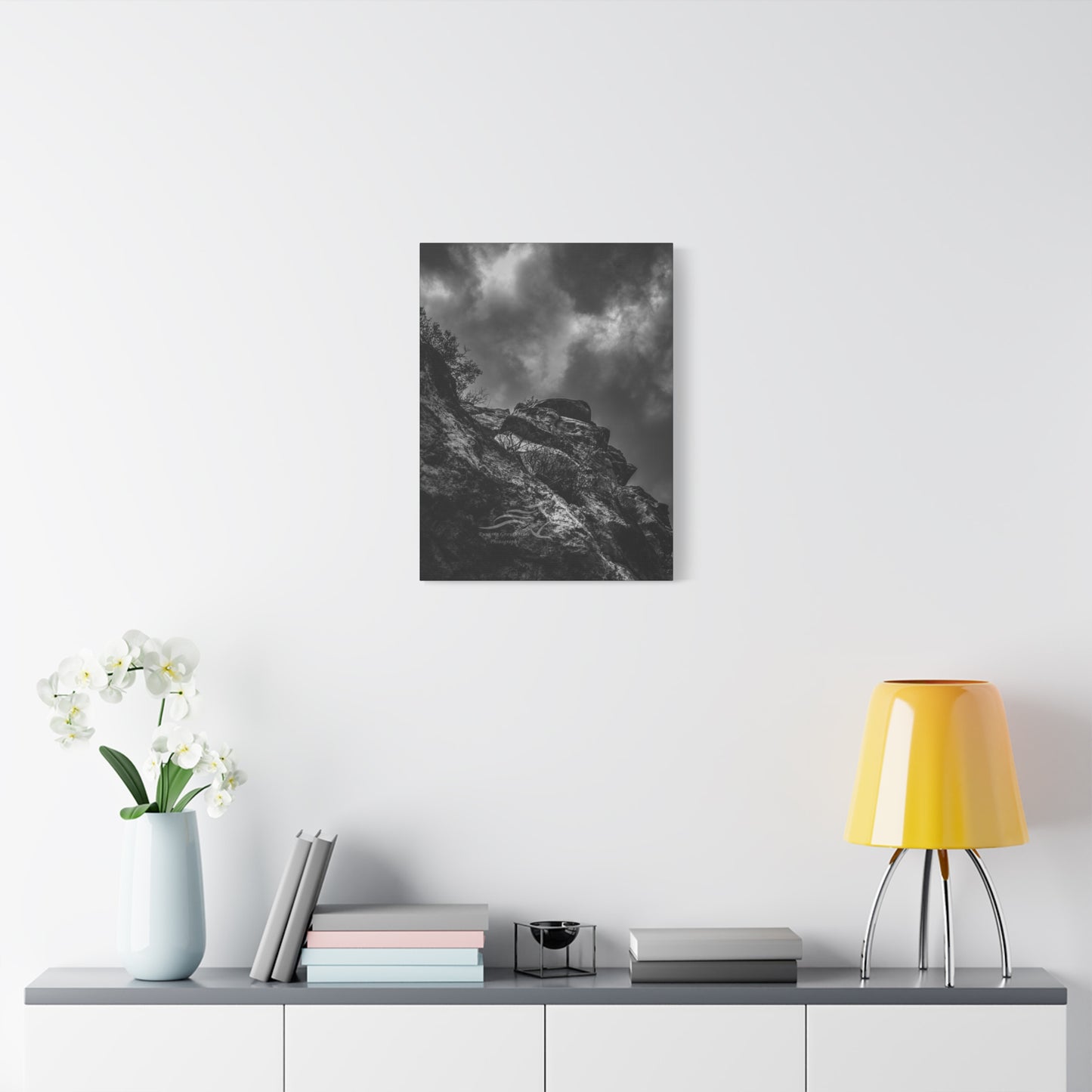 Black and White Sky View Ayres Natural Bridge Canvas