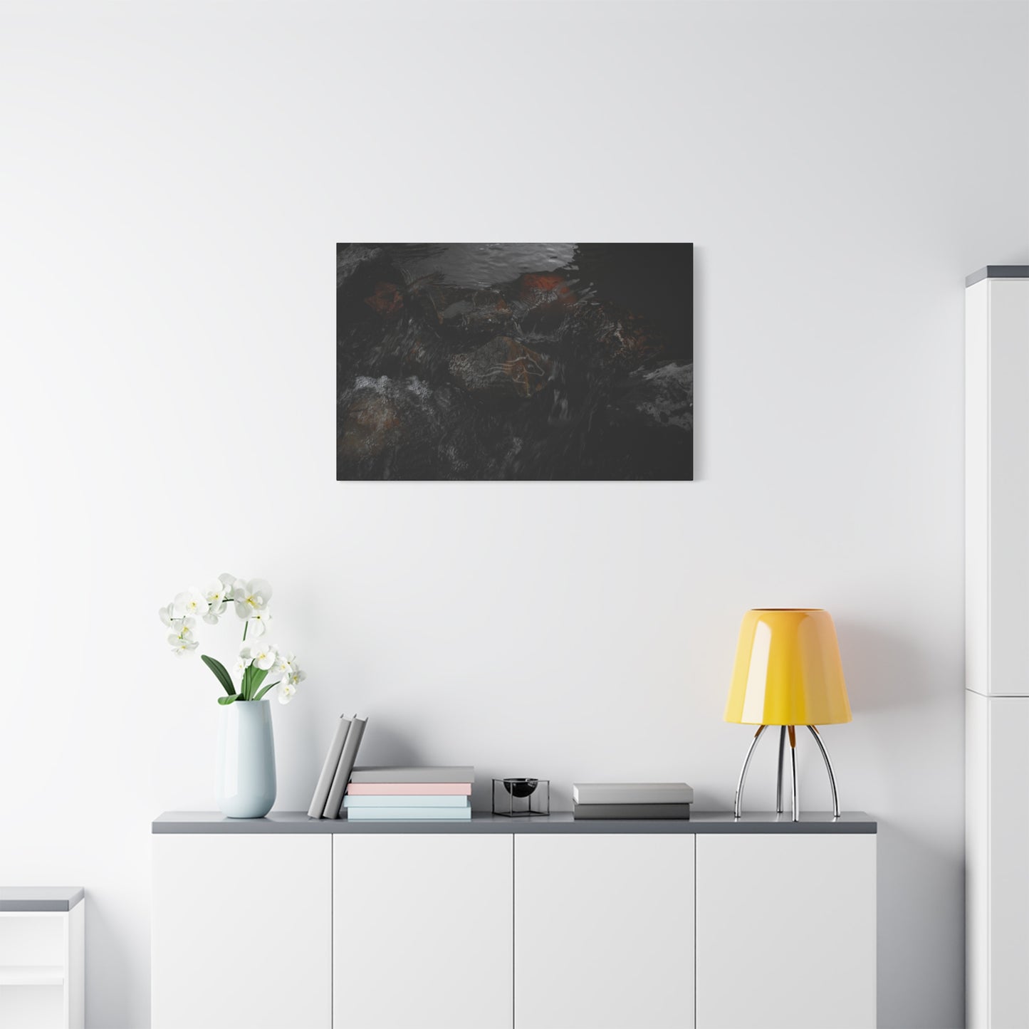 Dark Water Rocks Canvas