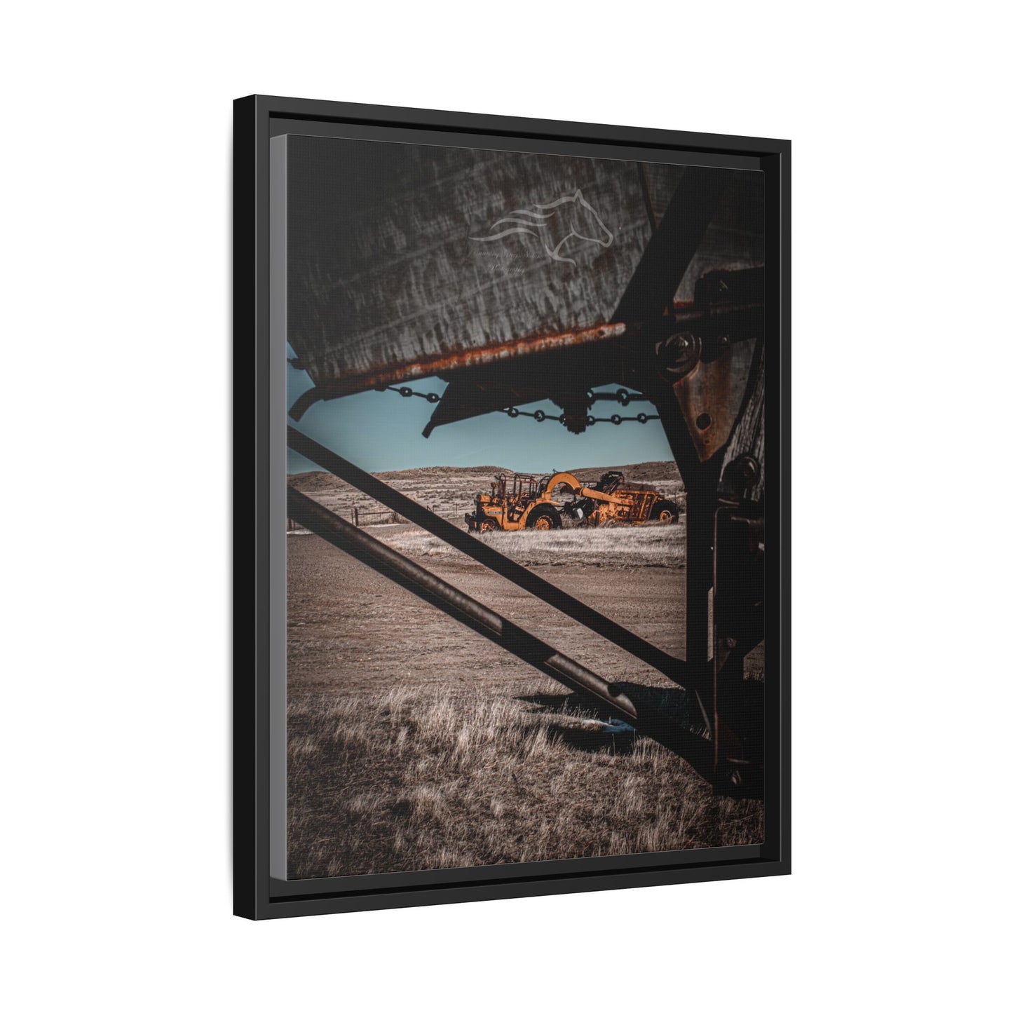 Rustic Yellow John Deer Framed Canvas