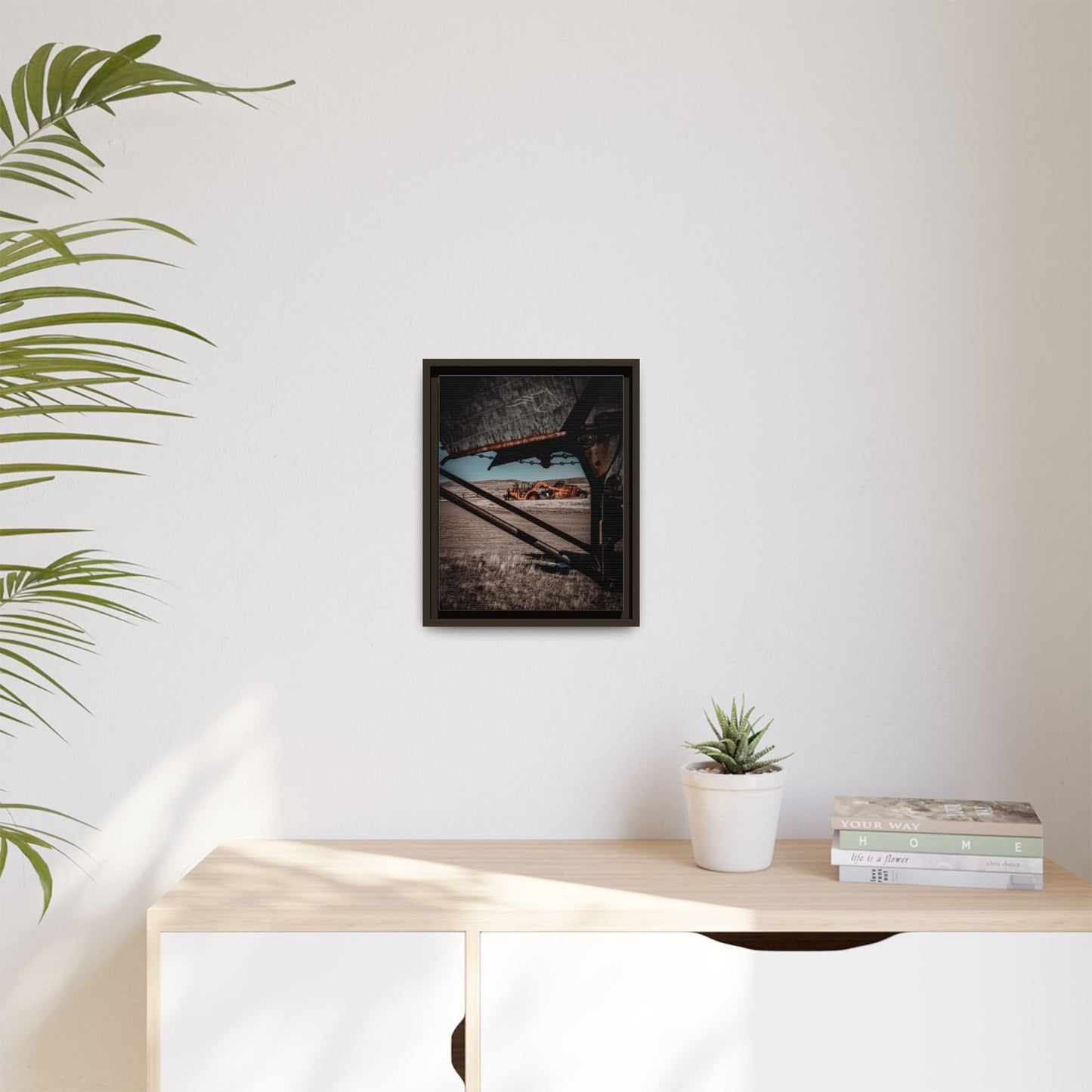 Rustic Yellow John Deer Framed Canvas