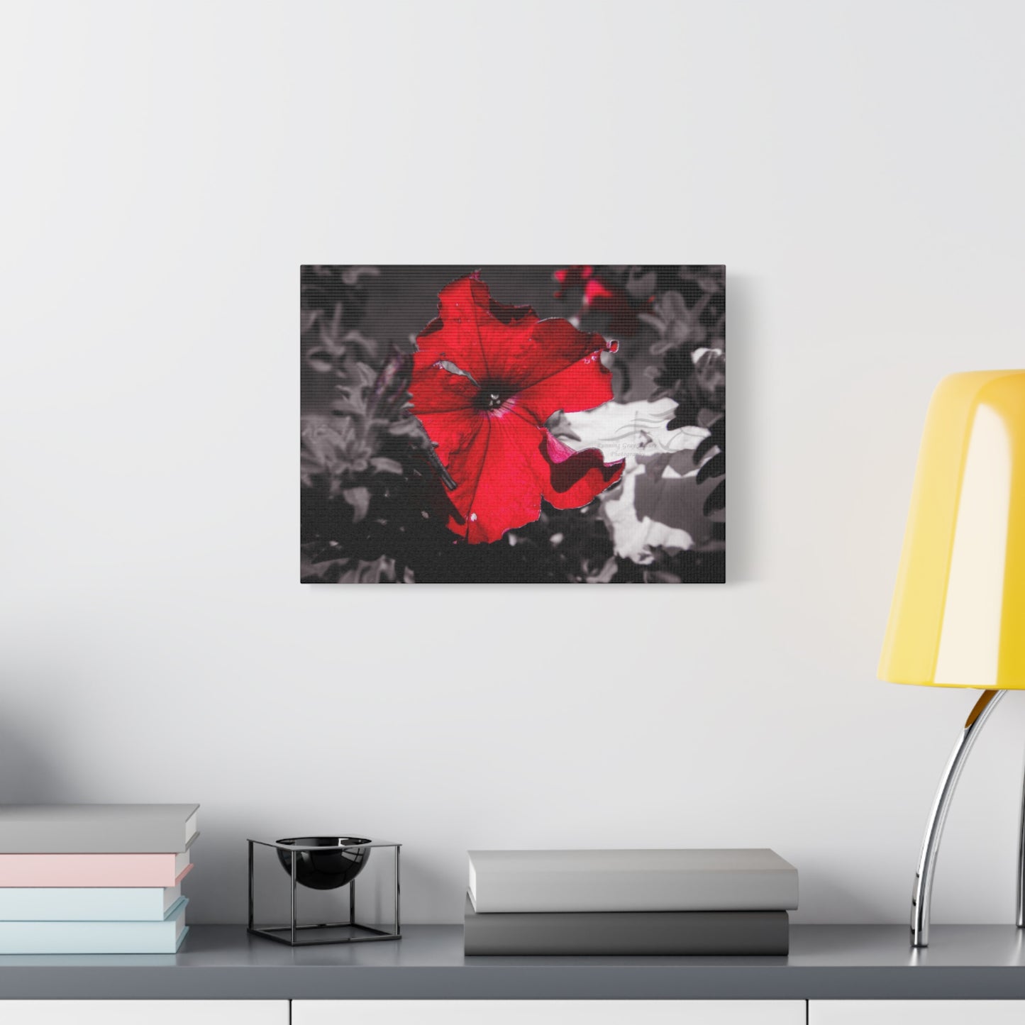 Black and Red Flower Canvas