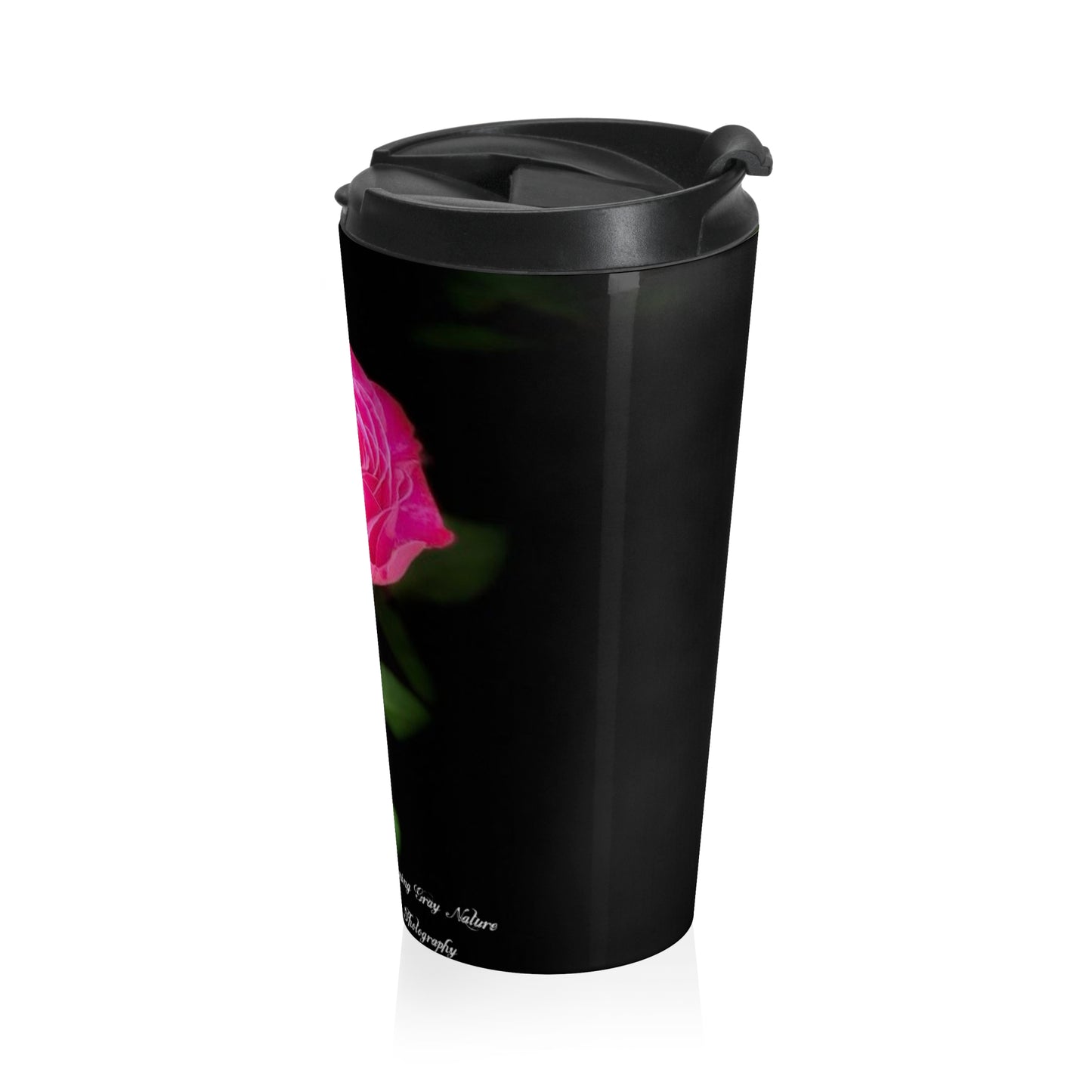 A Pink Peace Rose Stainless Steel Travel Mug