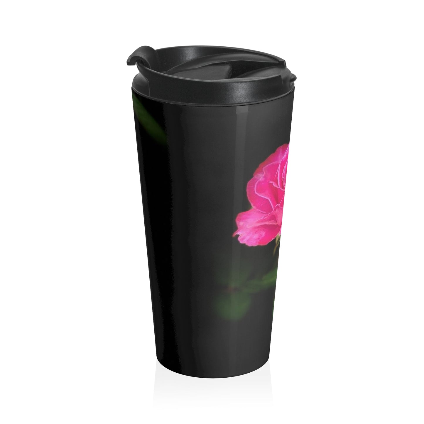 A Pink Peace Rose Stainless Steel Travel Mug