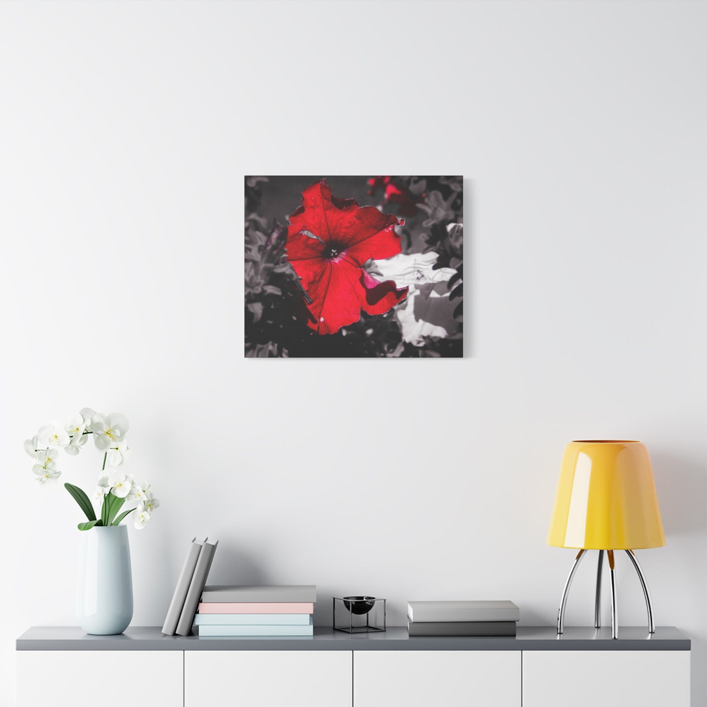 Black and Red Flower Canvas