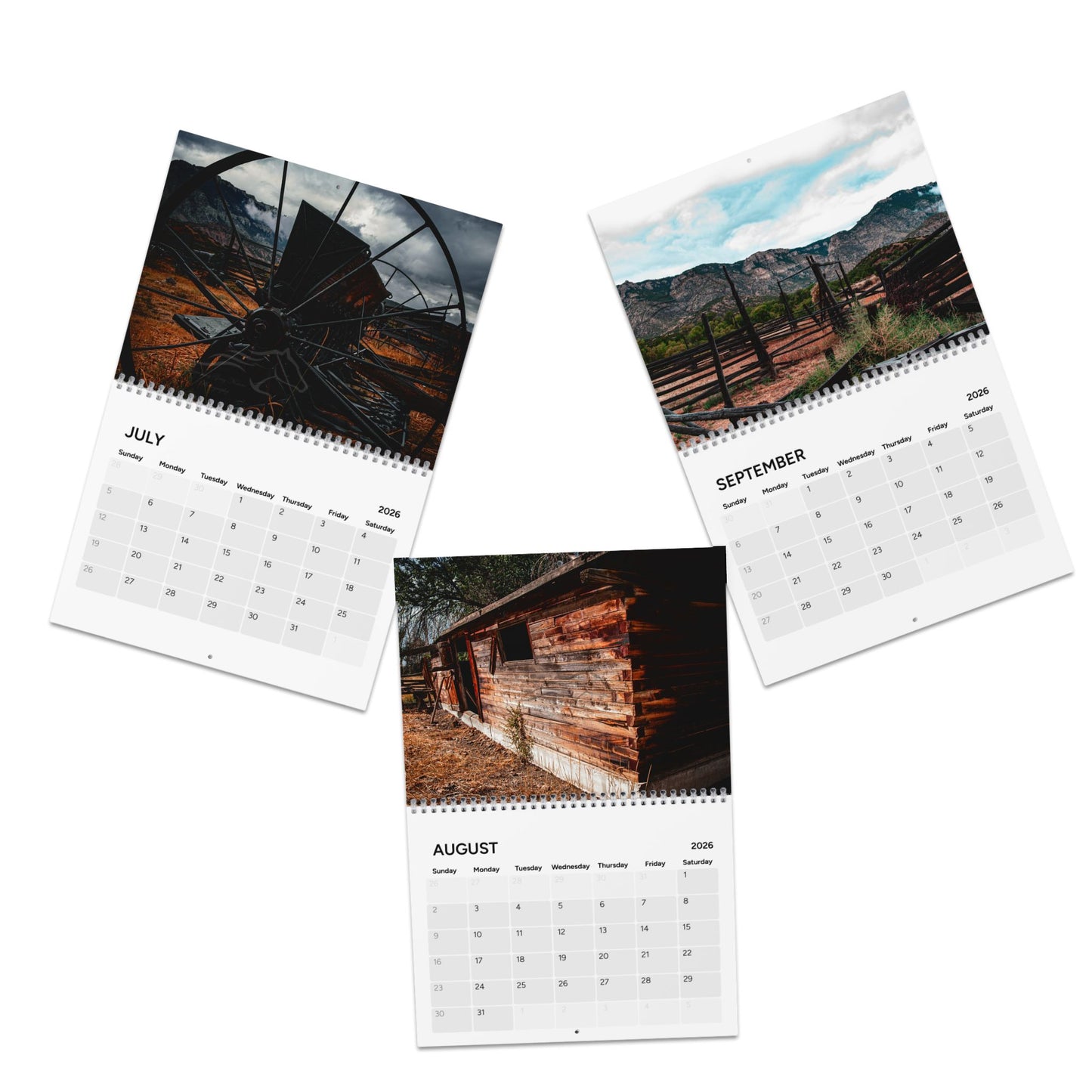 Old Fashion 2026 Wall Calendar — Rustic Tractor & Country Scenes