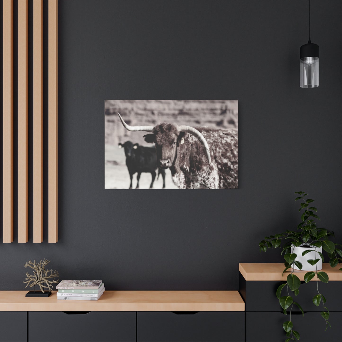 Rustic Longhorn Canvas