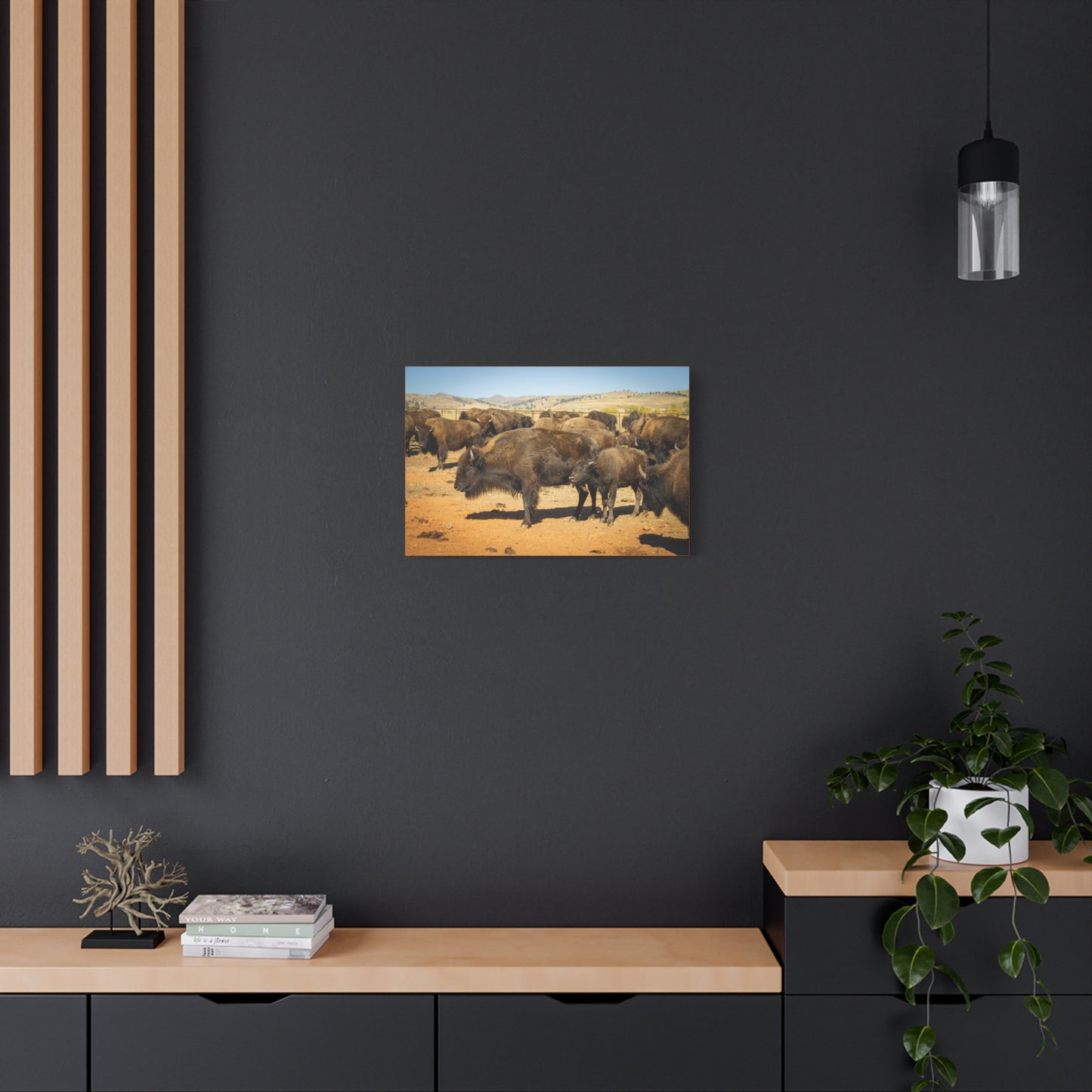 Momma and Baby Buffalo Canvas
