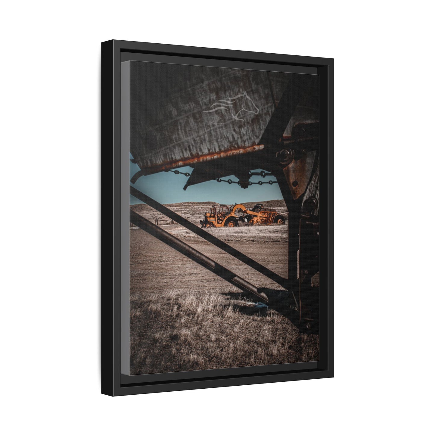 Rustic Yellow John Deer Framed Canvas