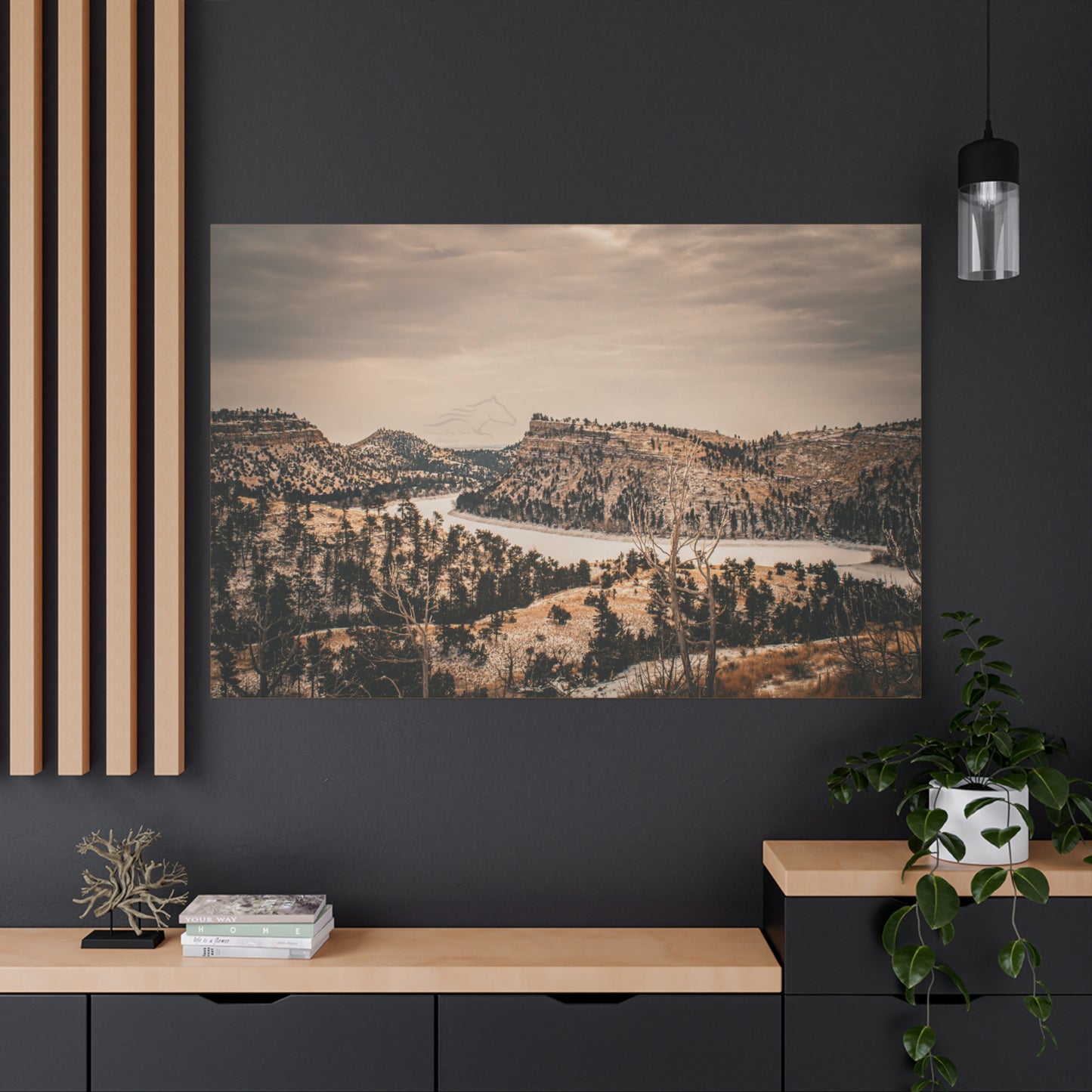 Rustic Mountain Landscape Canvas