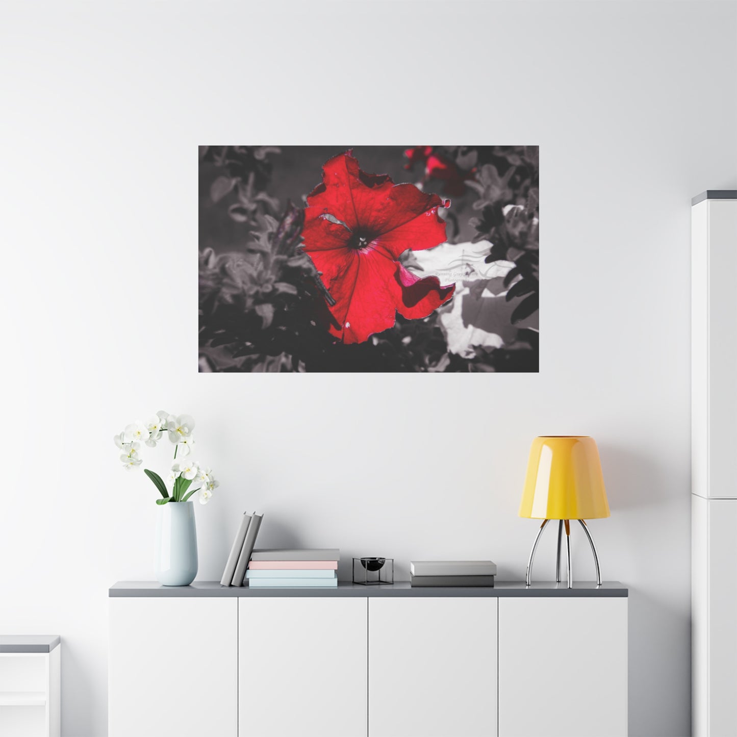 Black and Red Flower Canvas