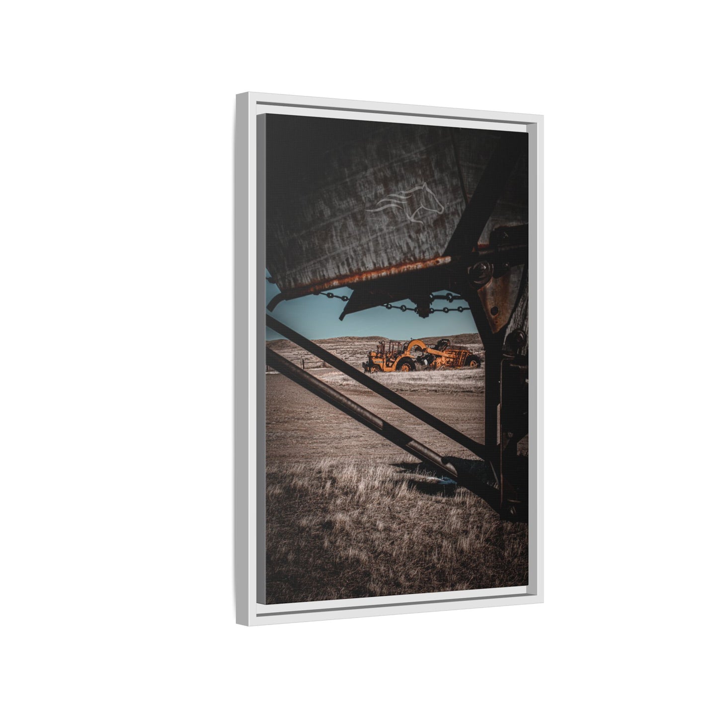 Rustic Yellow John Deer Framed Canvas