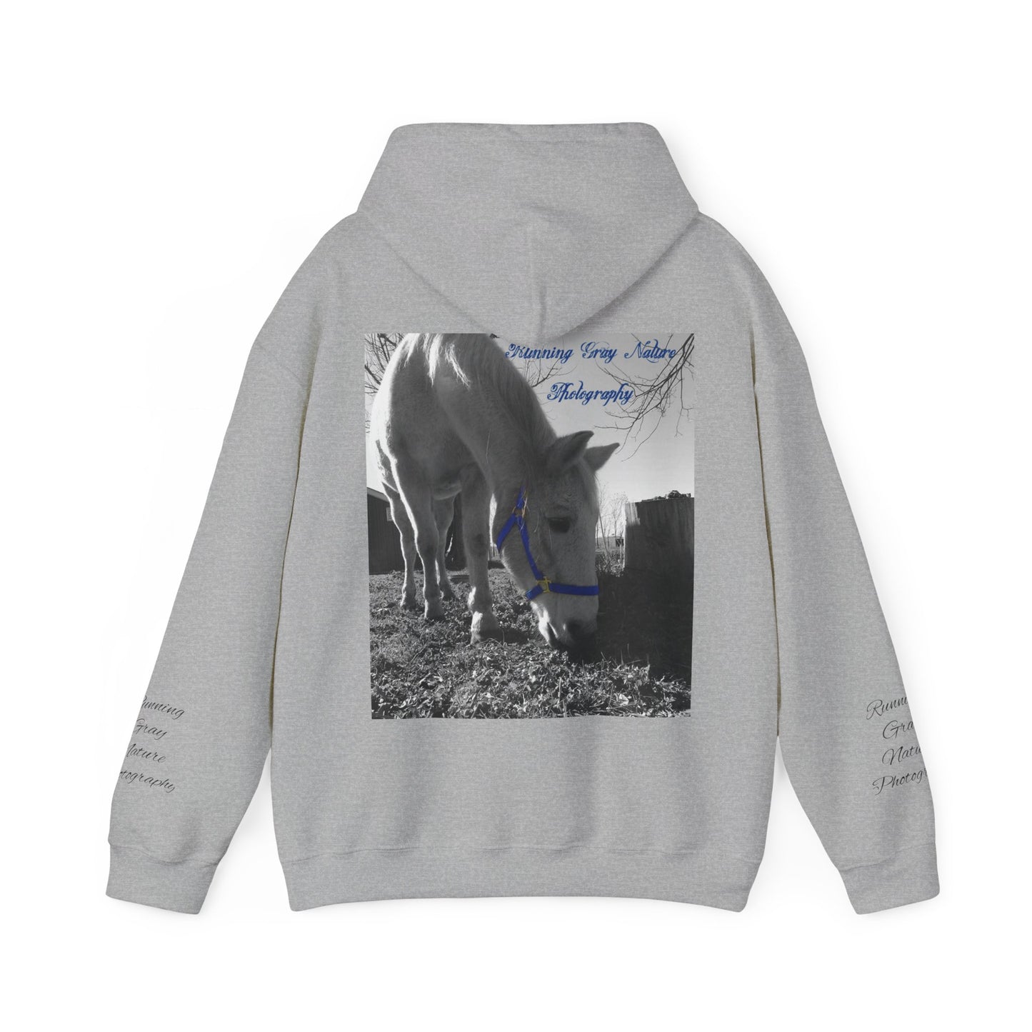 Running Gray Nature Photography Merch Unisex Heavy Blend™ Hooded Sweatshirt