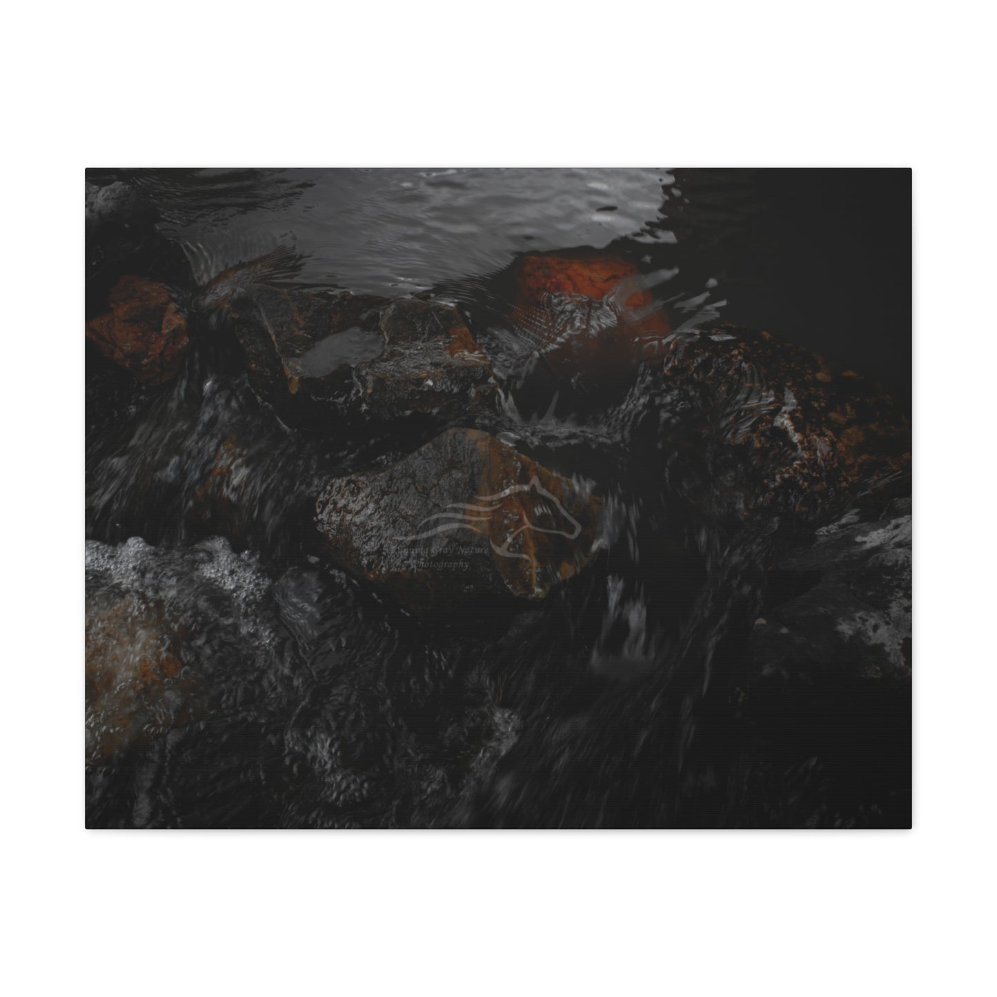 Dark Water Rocks Canvas