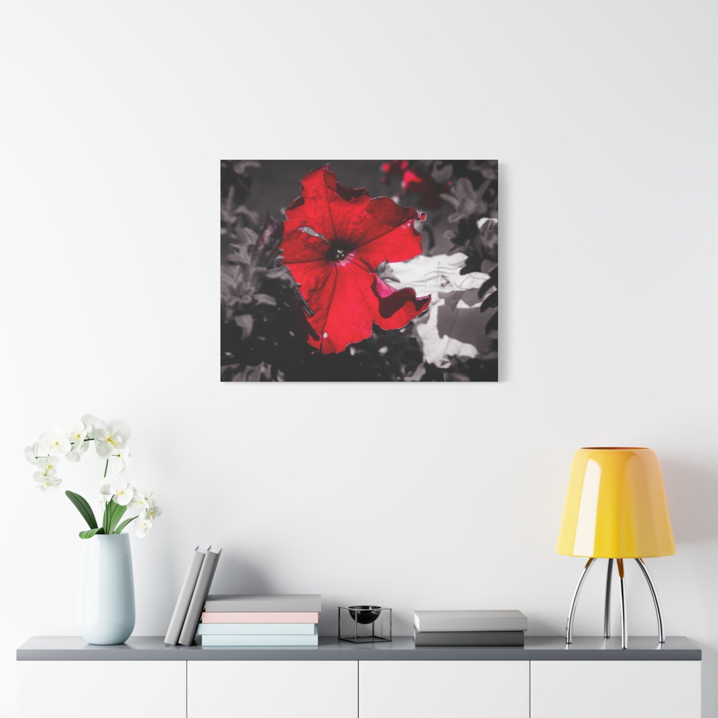 Black and Red Flower Canvas