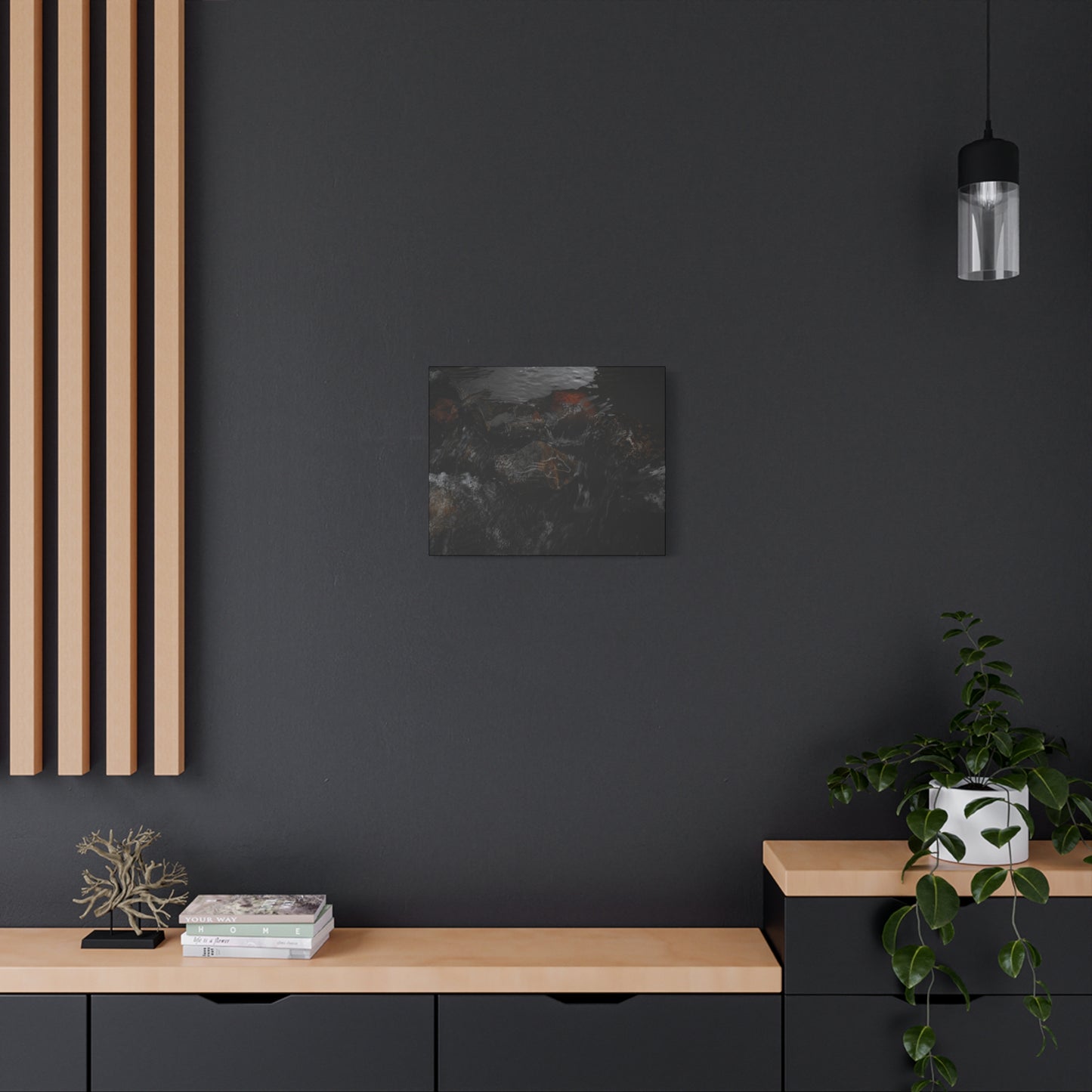 Dark Water Rocks Canvas