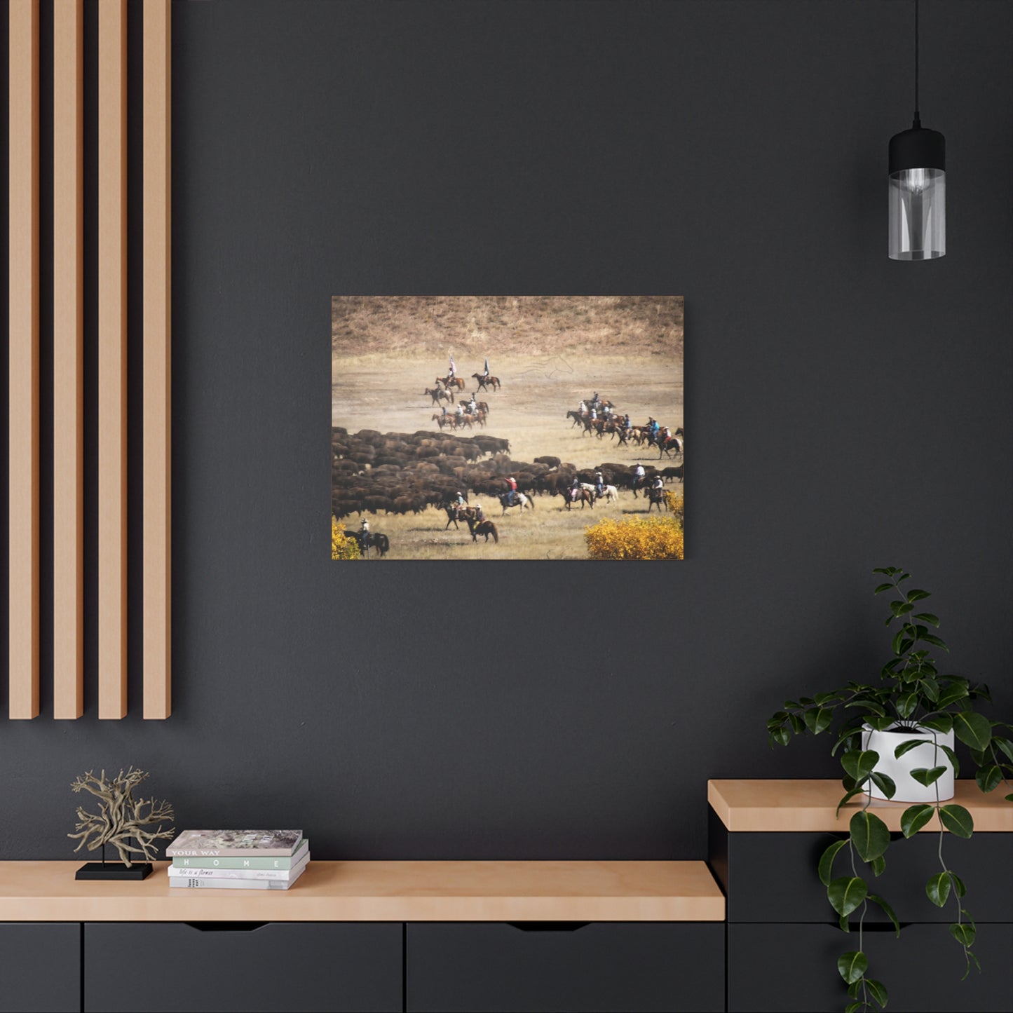Cowboys and Buffalos Canvas