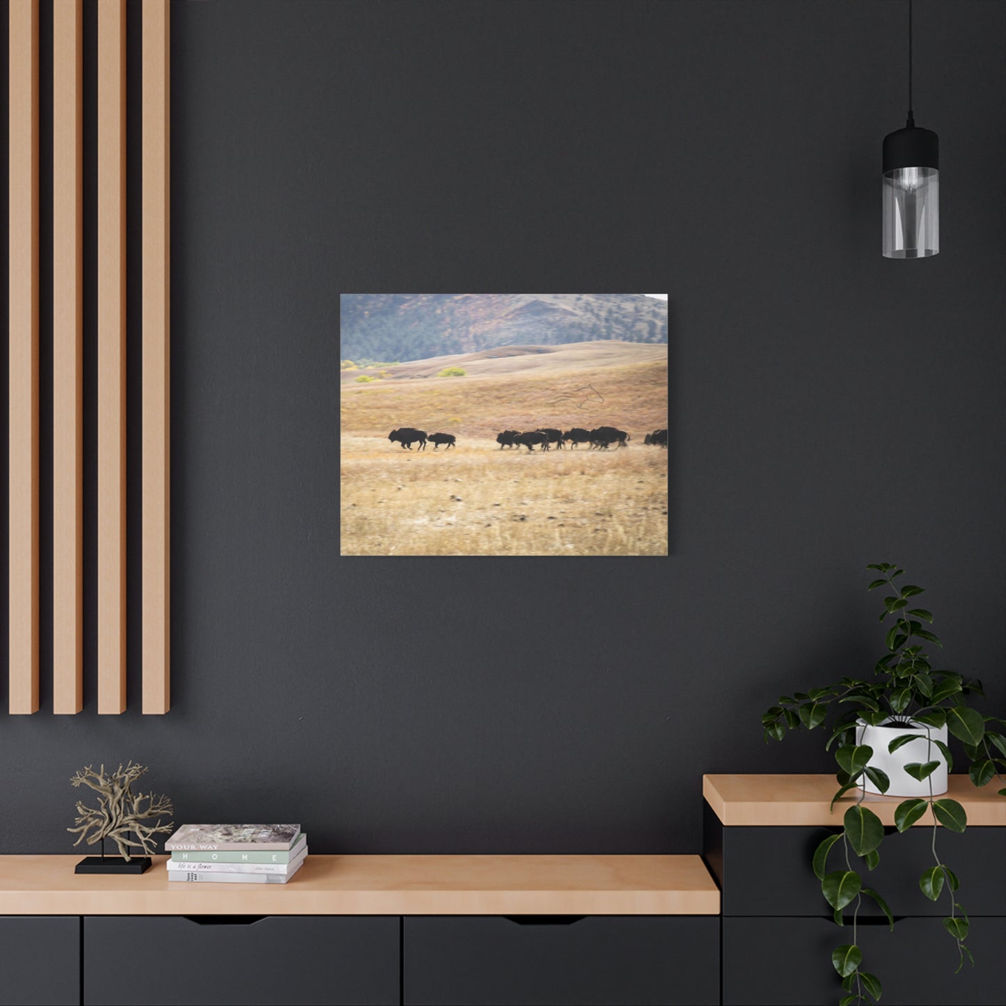 Beginning Buffalo Herd Canvas