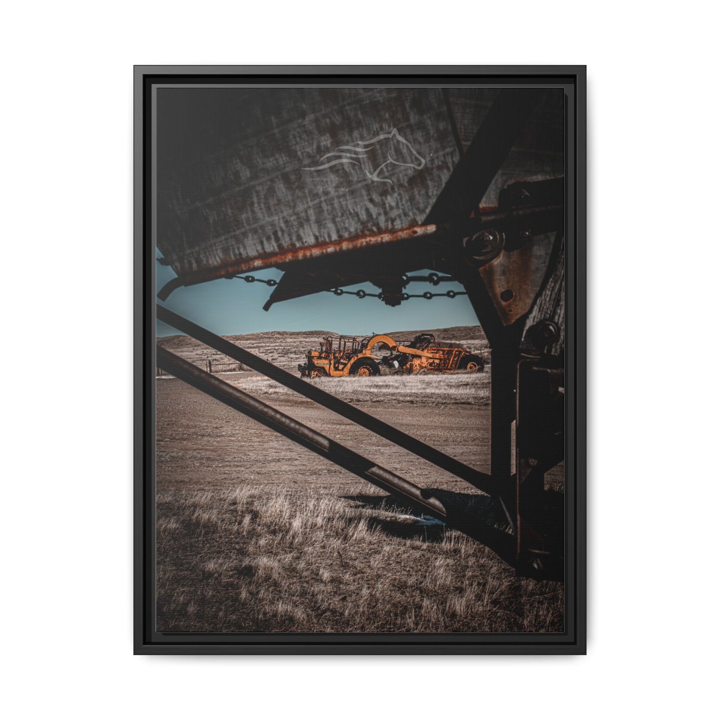 Rustic Yellow John Deer Framed Canvas