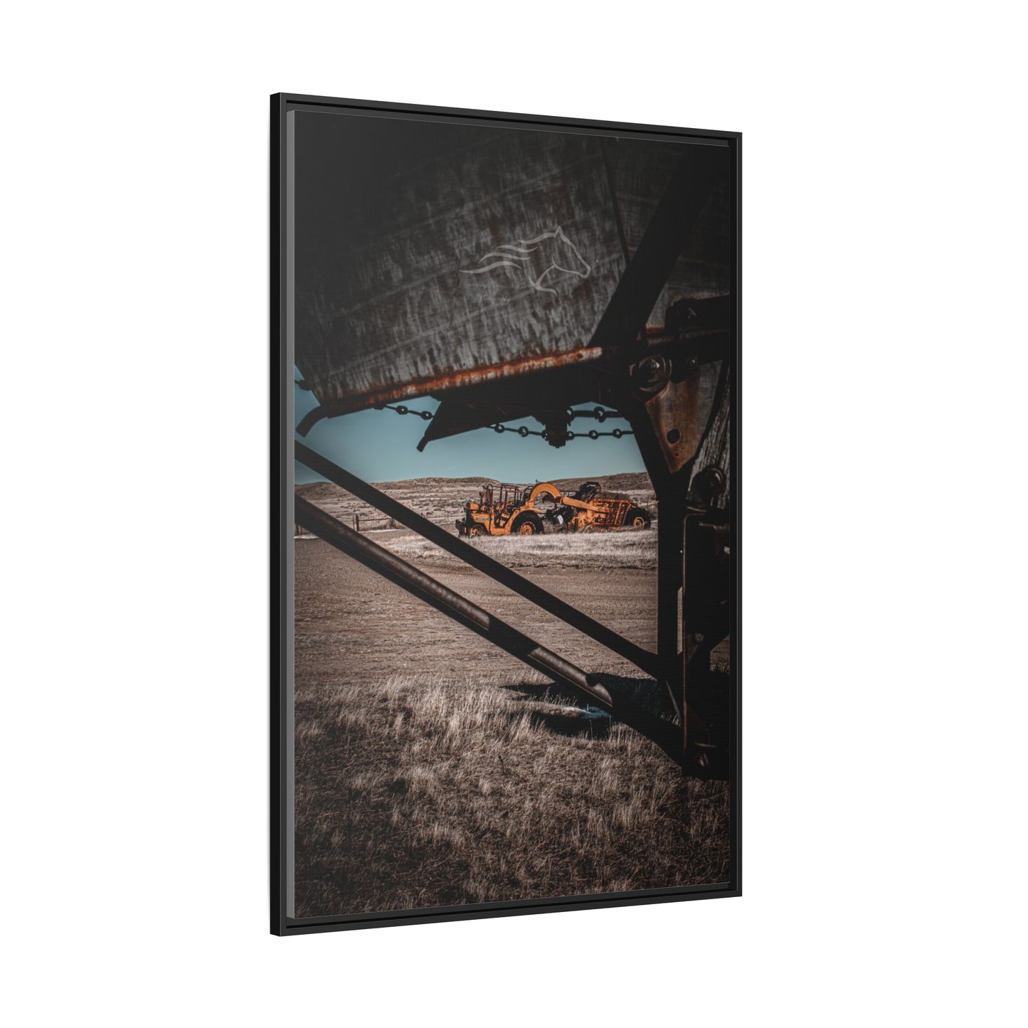 Rustic Yellow John Deer Framed Canvas