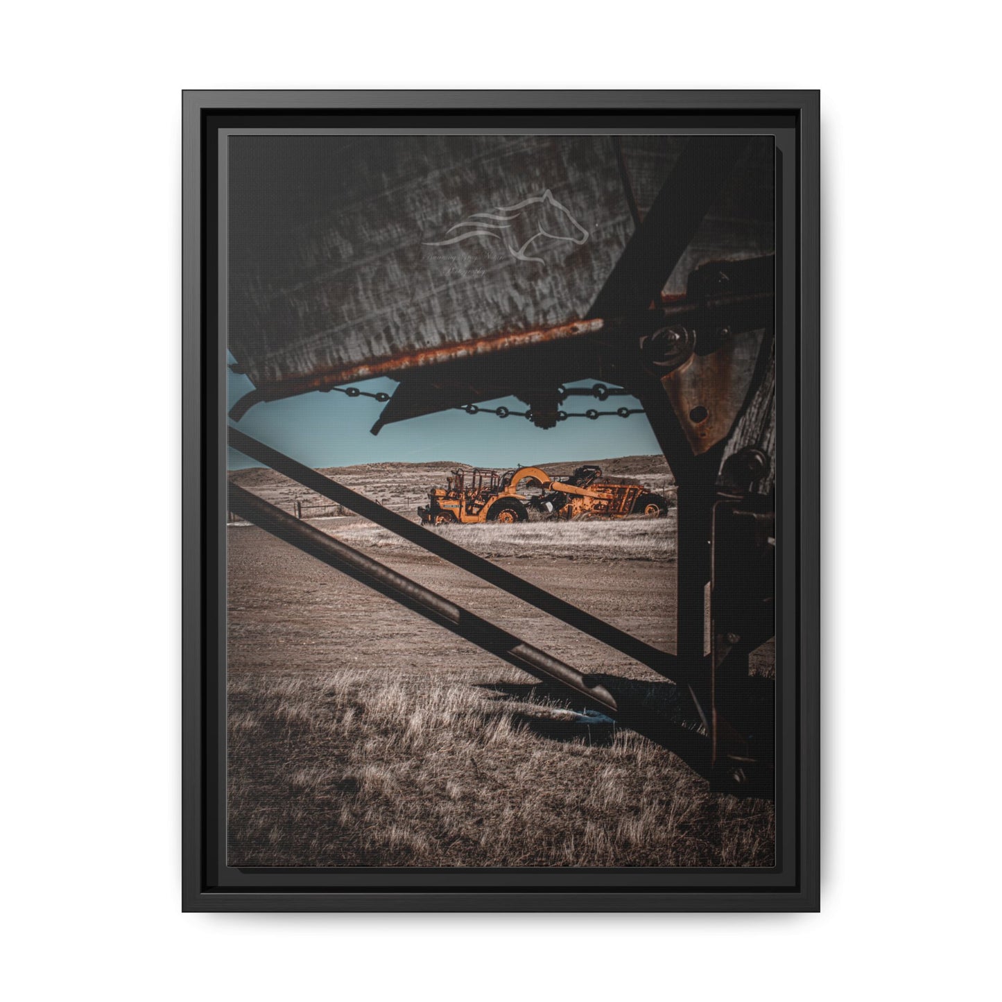 Rustic Yellow John Deer Framed Canvas