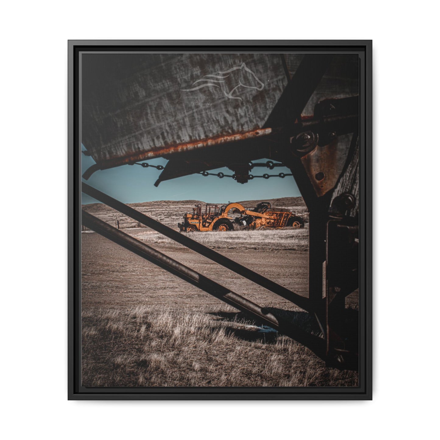 Rustic Yellow John Deer Framed Canvas
