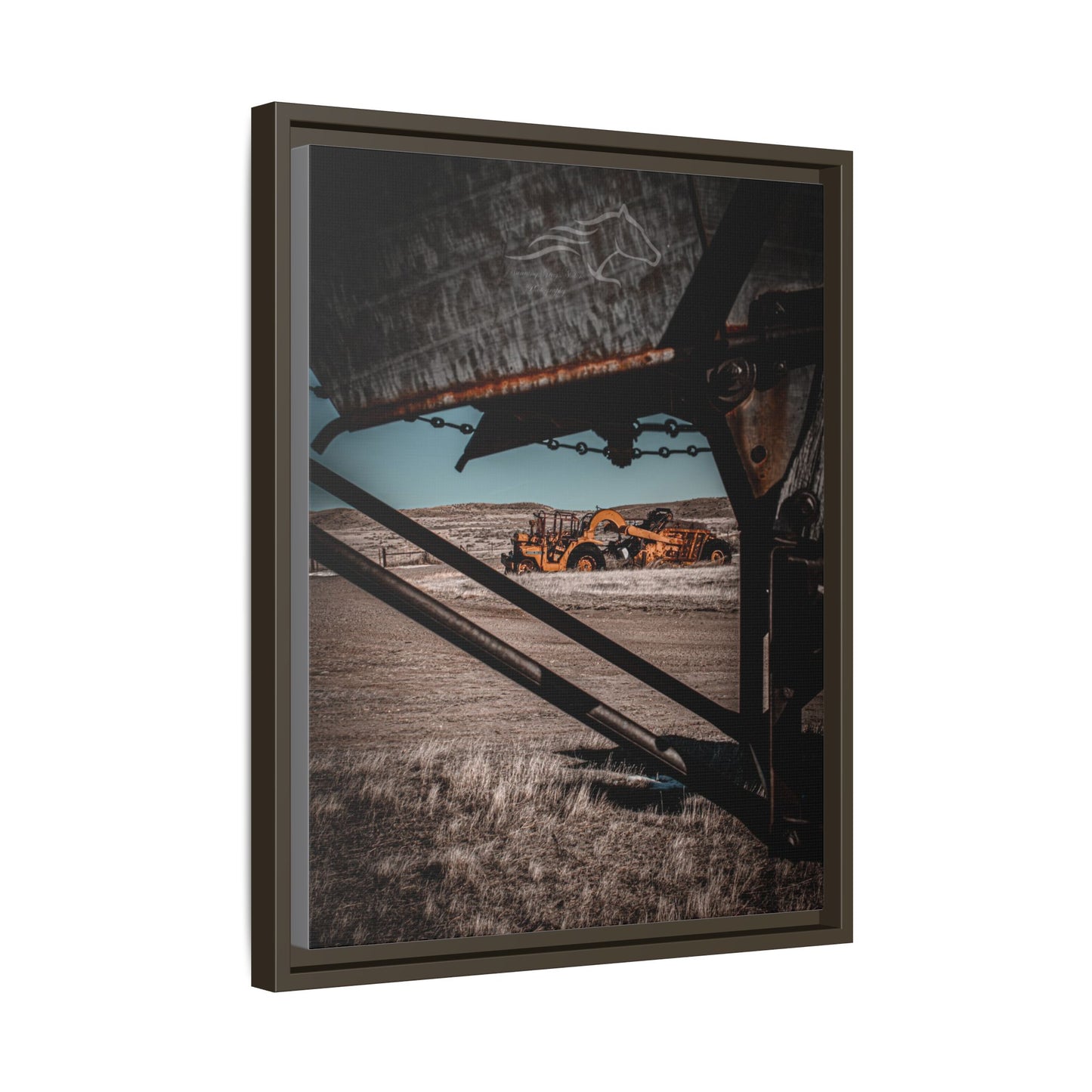 Rustic Yellow John Deer Framed Canvas
