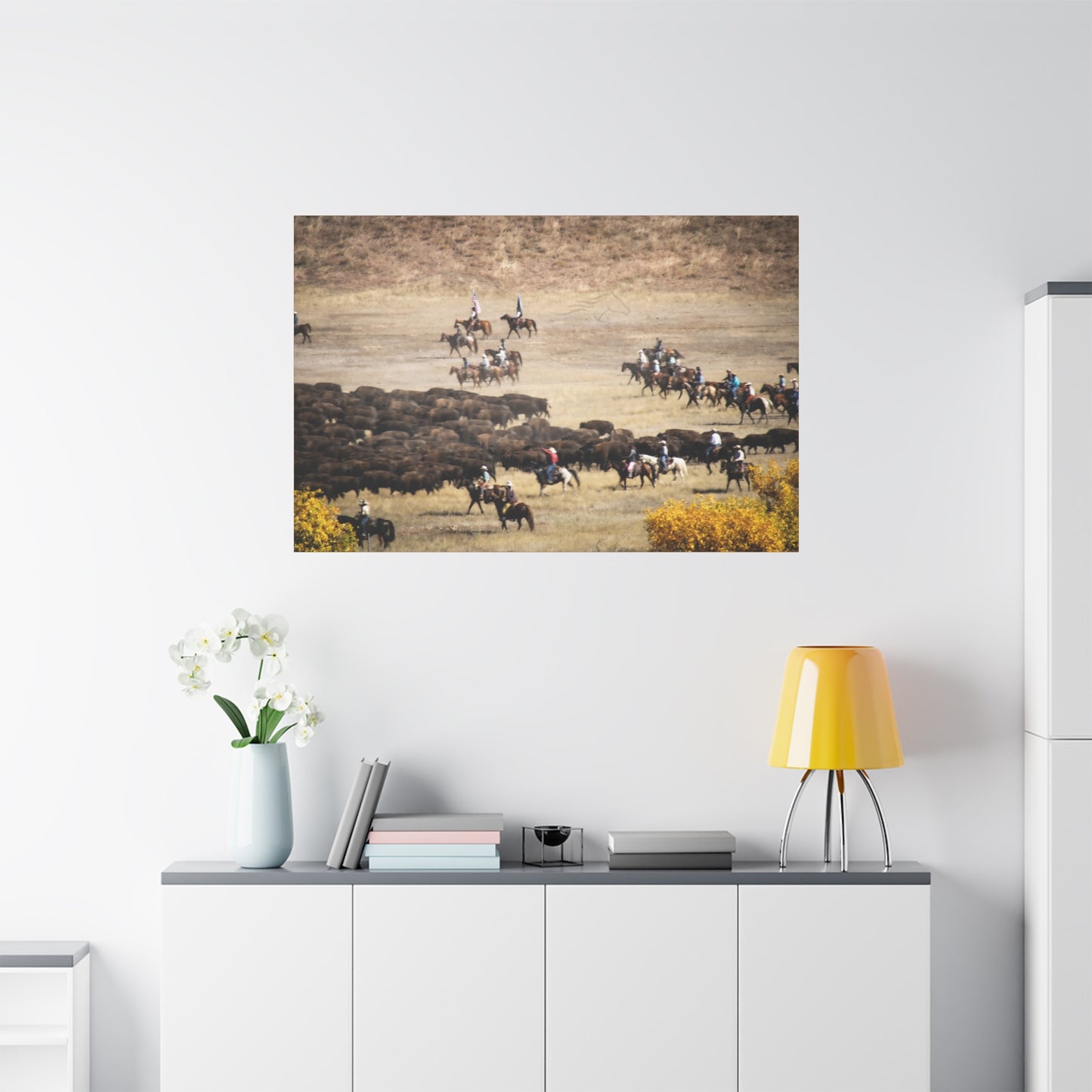 Cowboys and Buffalos Canvas