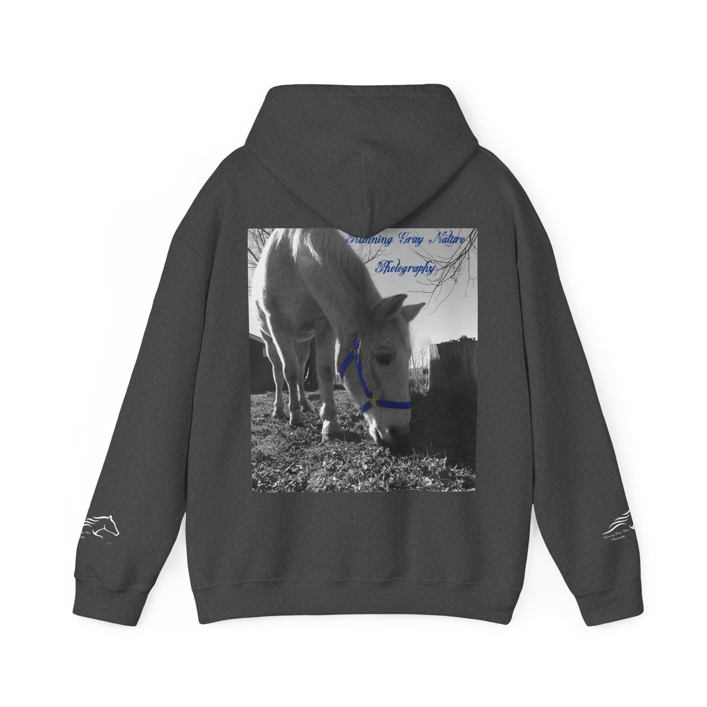 Running Gray Nature Photography Merch Unisex Heavy Blend™ Hooded Sweatshirt