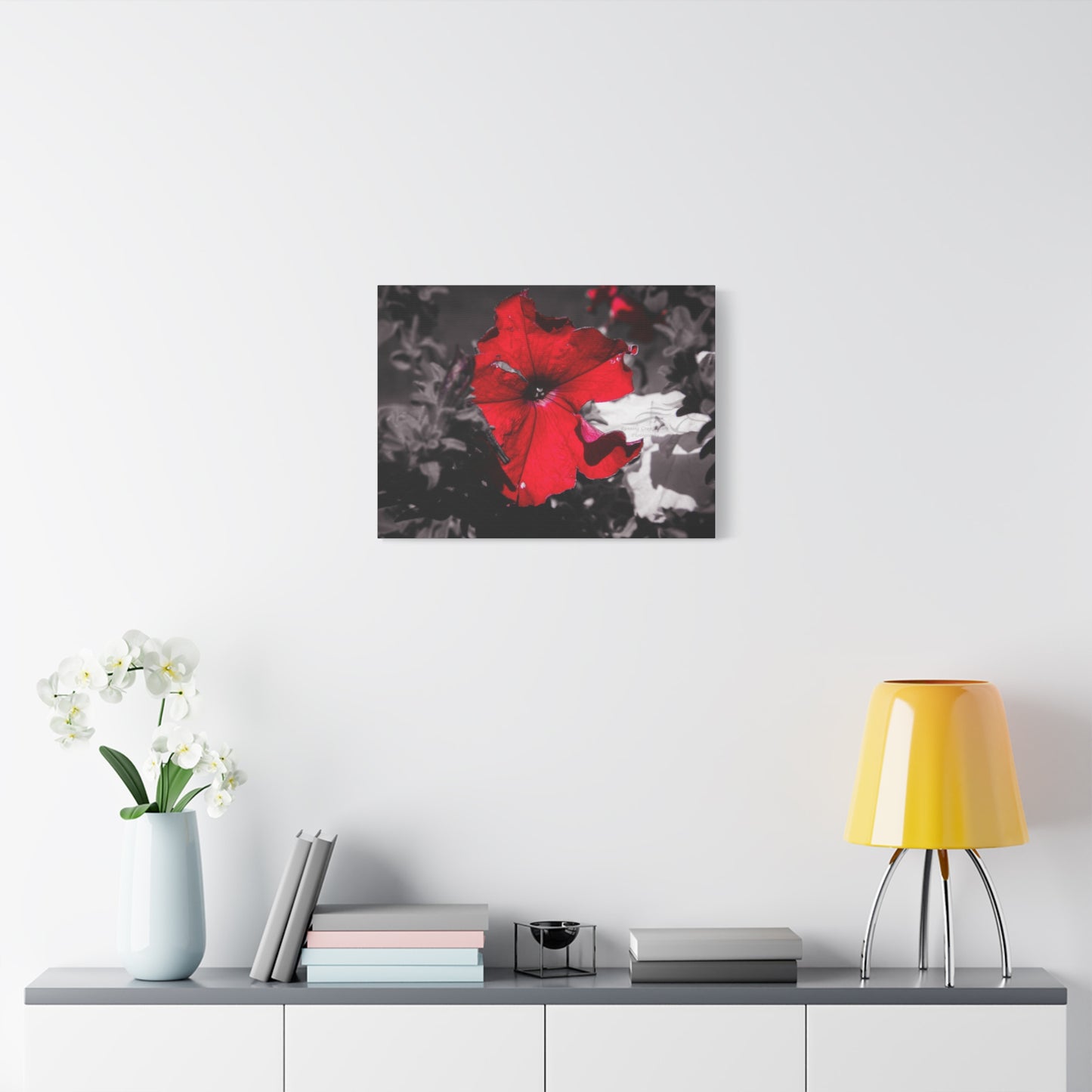 Black and Red Flower Canvas