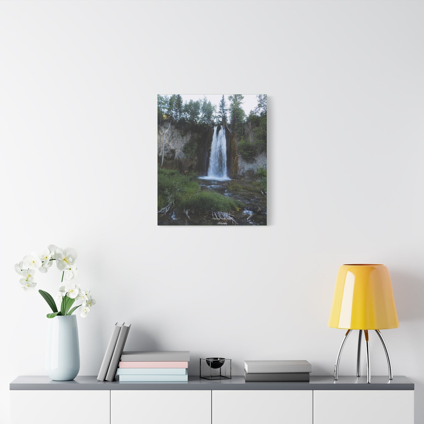 Spearfish Canyon Waterfall Matte Canvas, Stretched, 1.25"