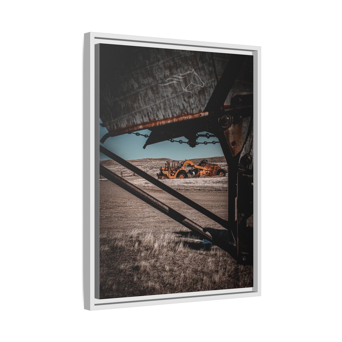 Rustic Yellow John Deer Framed Canvas