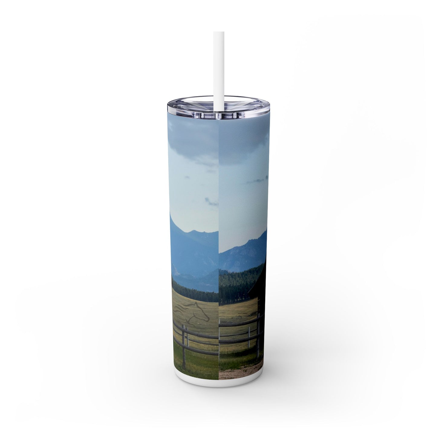 Painted Church Skinny Tumbler with Straw, 20oz