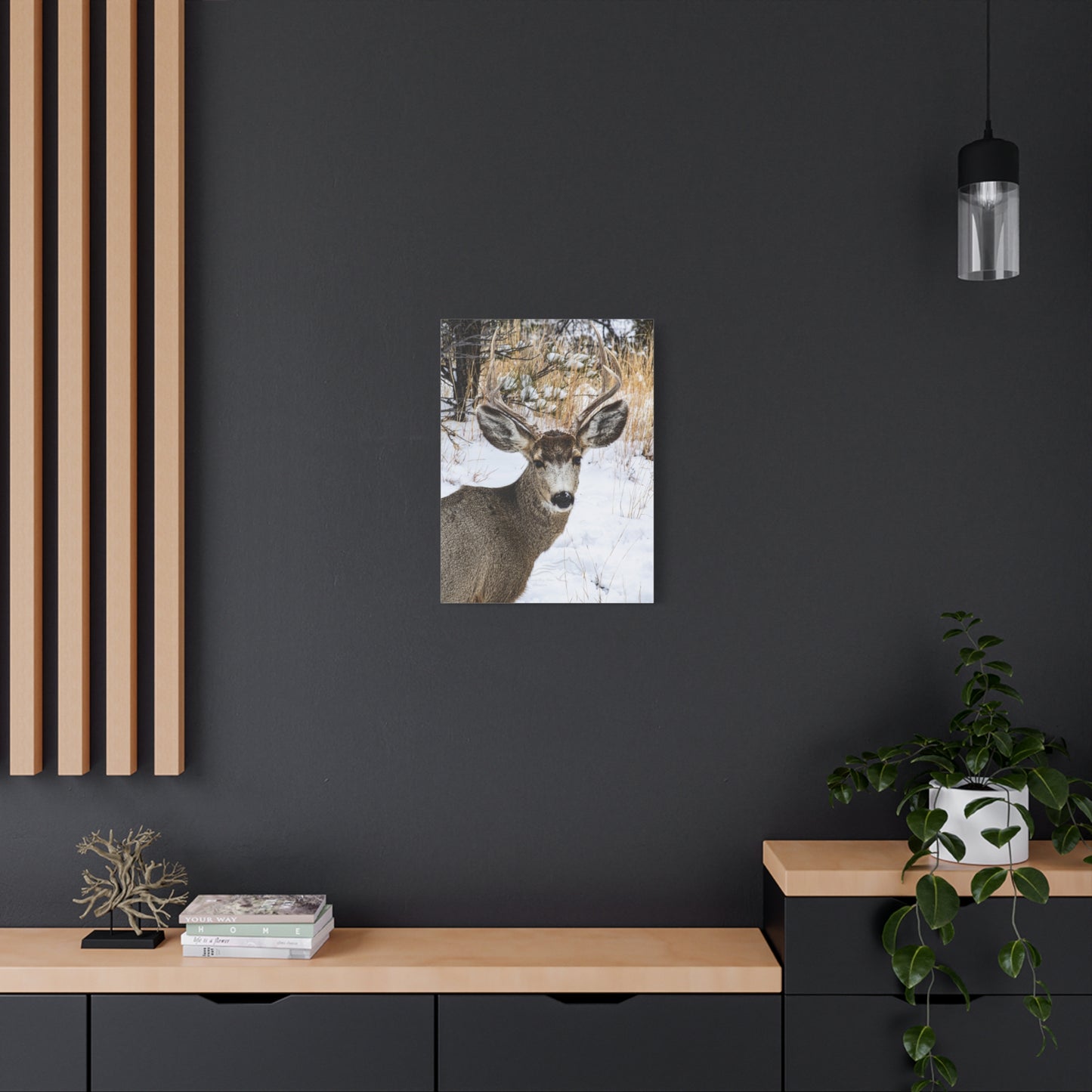 Deer Antlers in February Canvas