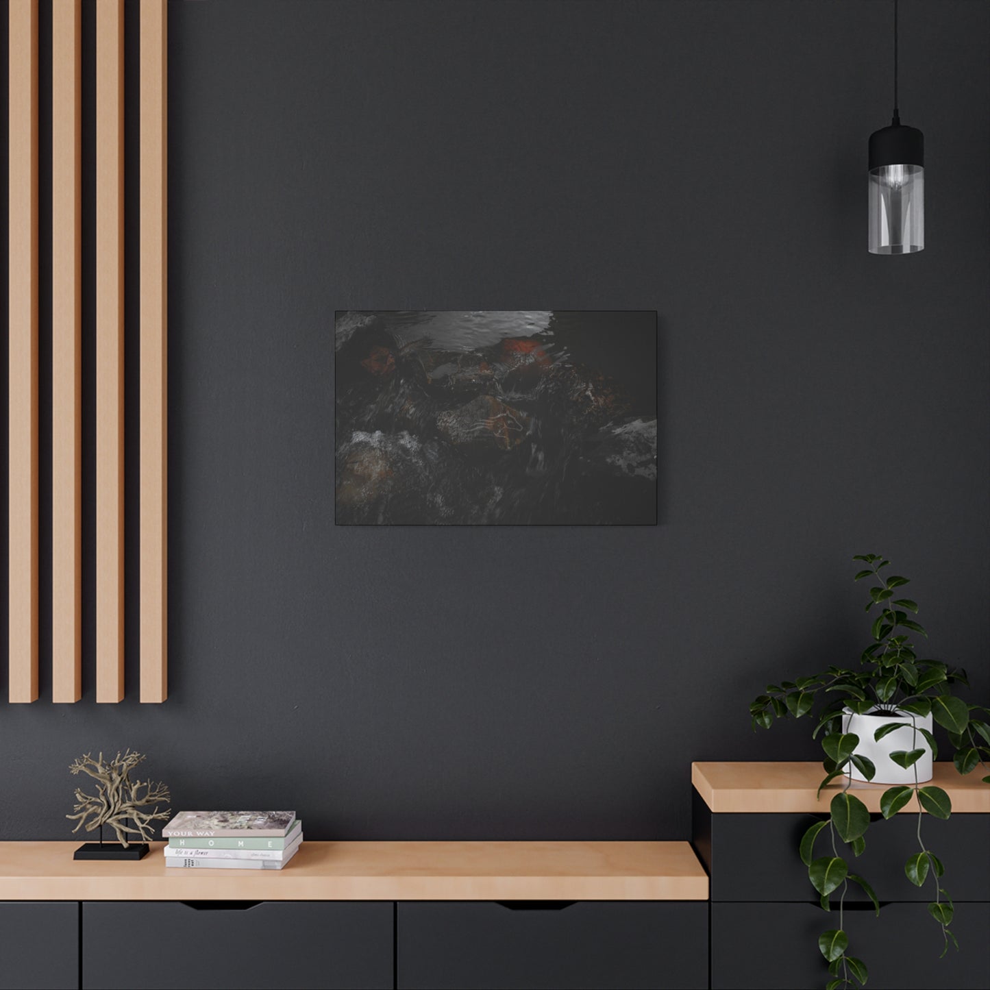 Dark Water Rocks Canvas