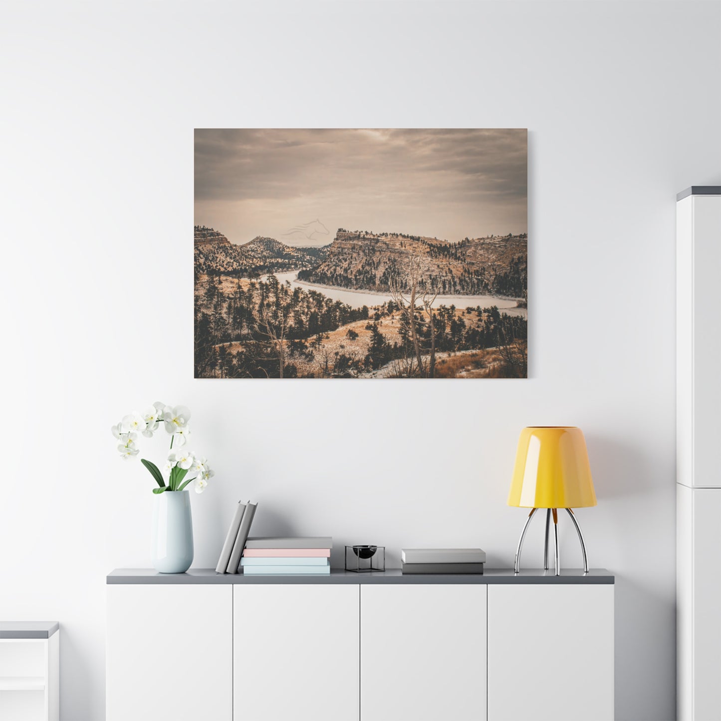 Rustic Mountain Landscape Canvas