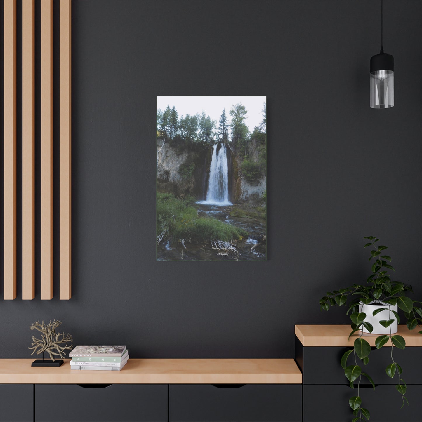 Spearfish Canyon Waterfall Matte Canvas, Stretched, 1.25"