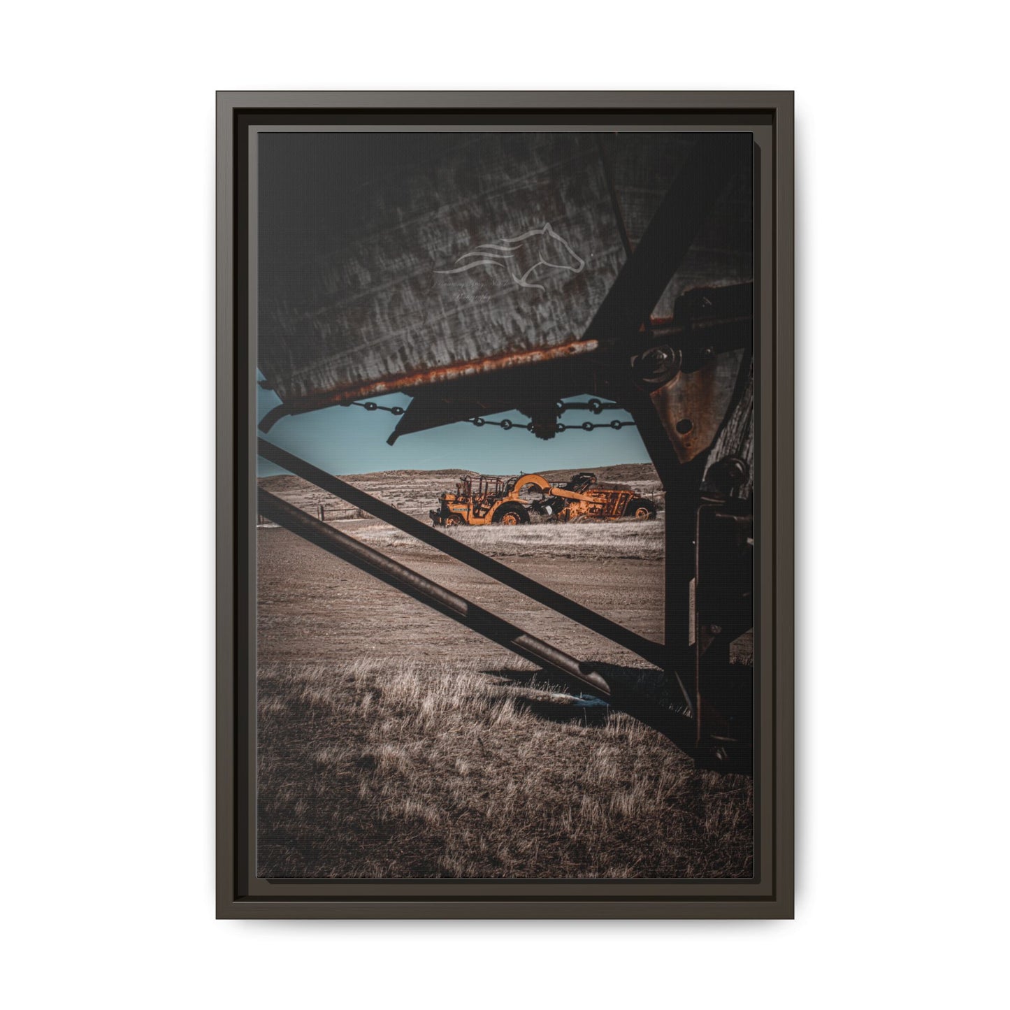Rustic Yellow John Deer Framed Canvas