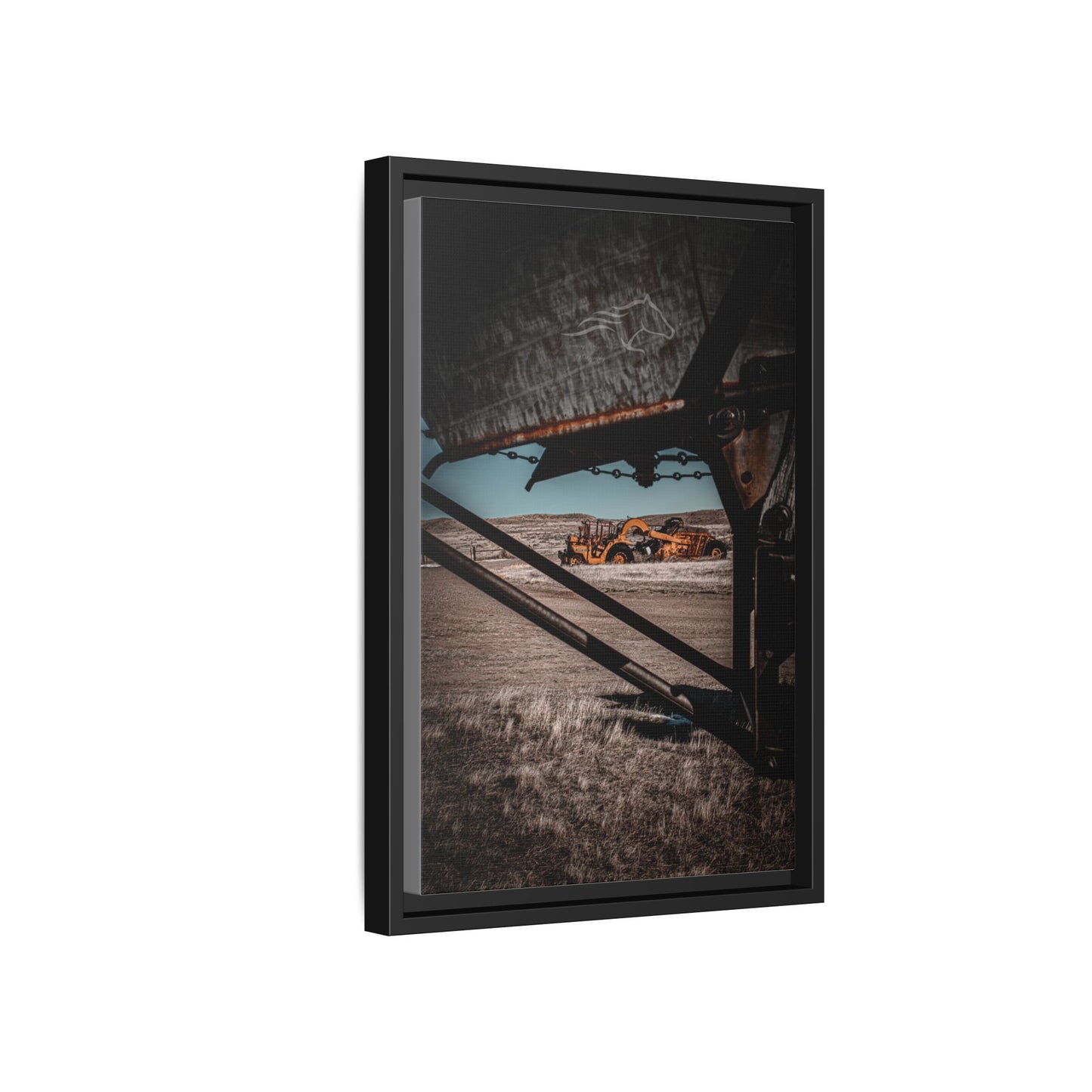 Rustic Yellow John Deer Framed Canvas