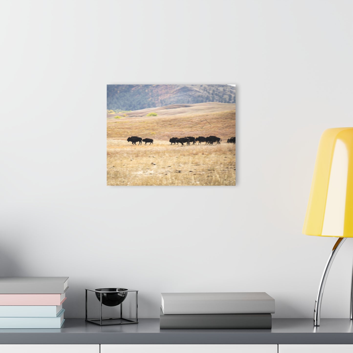 Beginning Buffalo Herd Acrylic