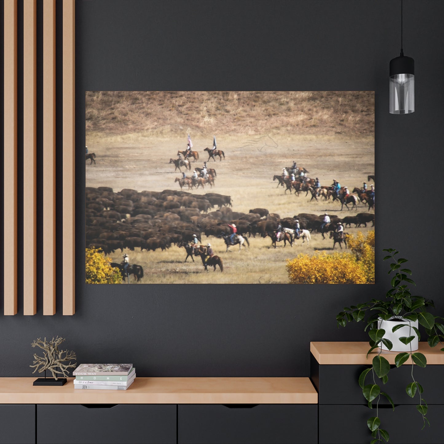 Cowboys and Buffalos Canvas