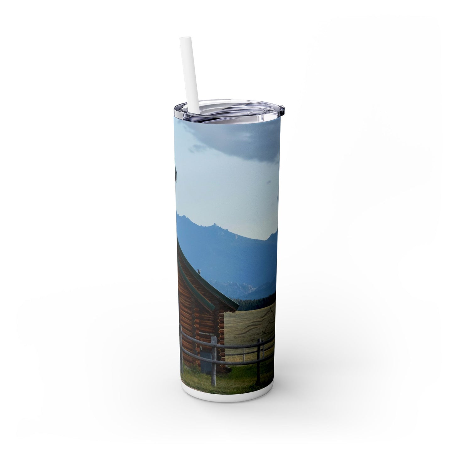 Painted Church Skinny Tumbler with Straw, 20oz