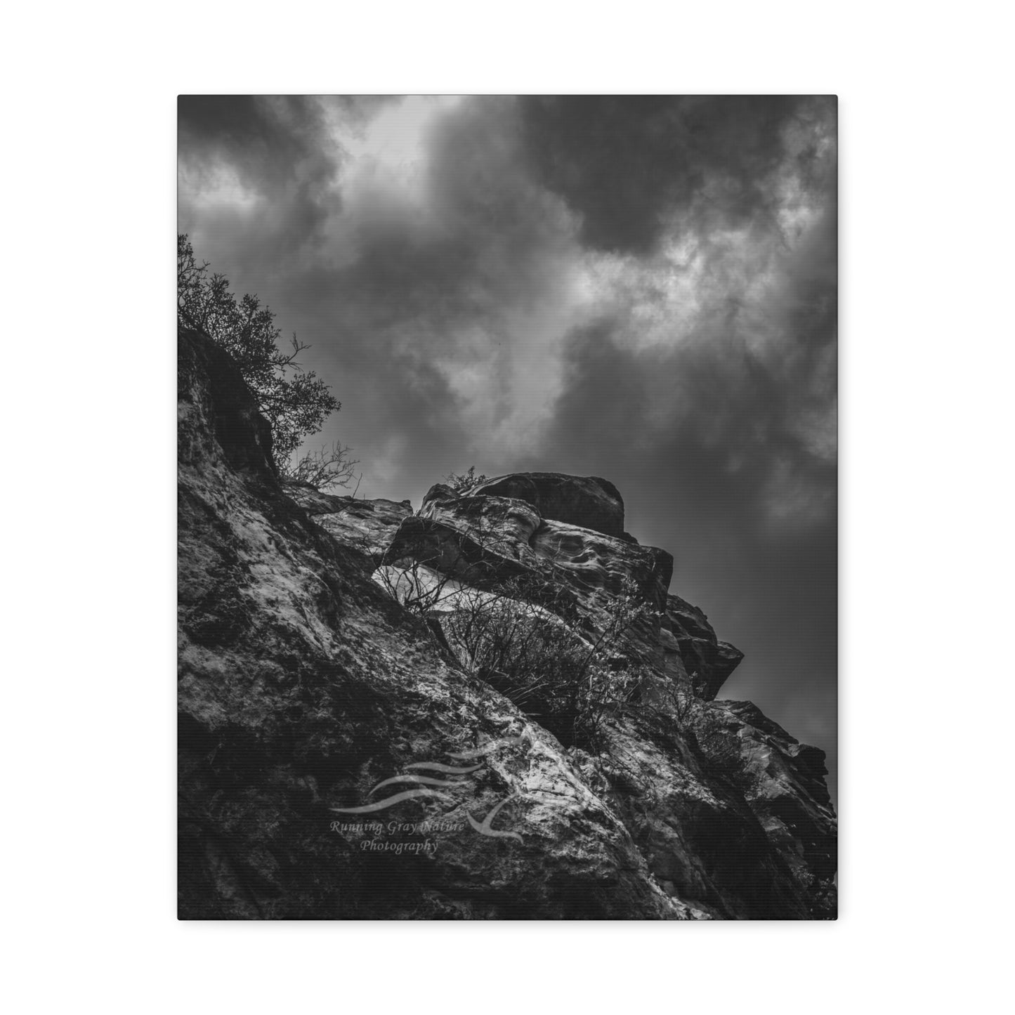 Black and White Sky View Ayres Natural Bridge Canvas